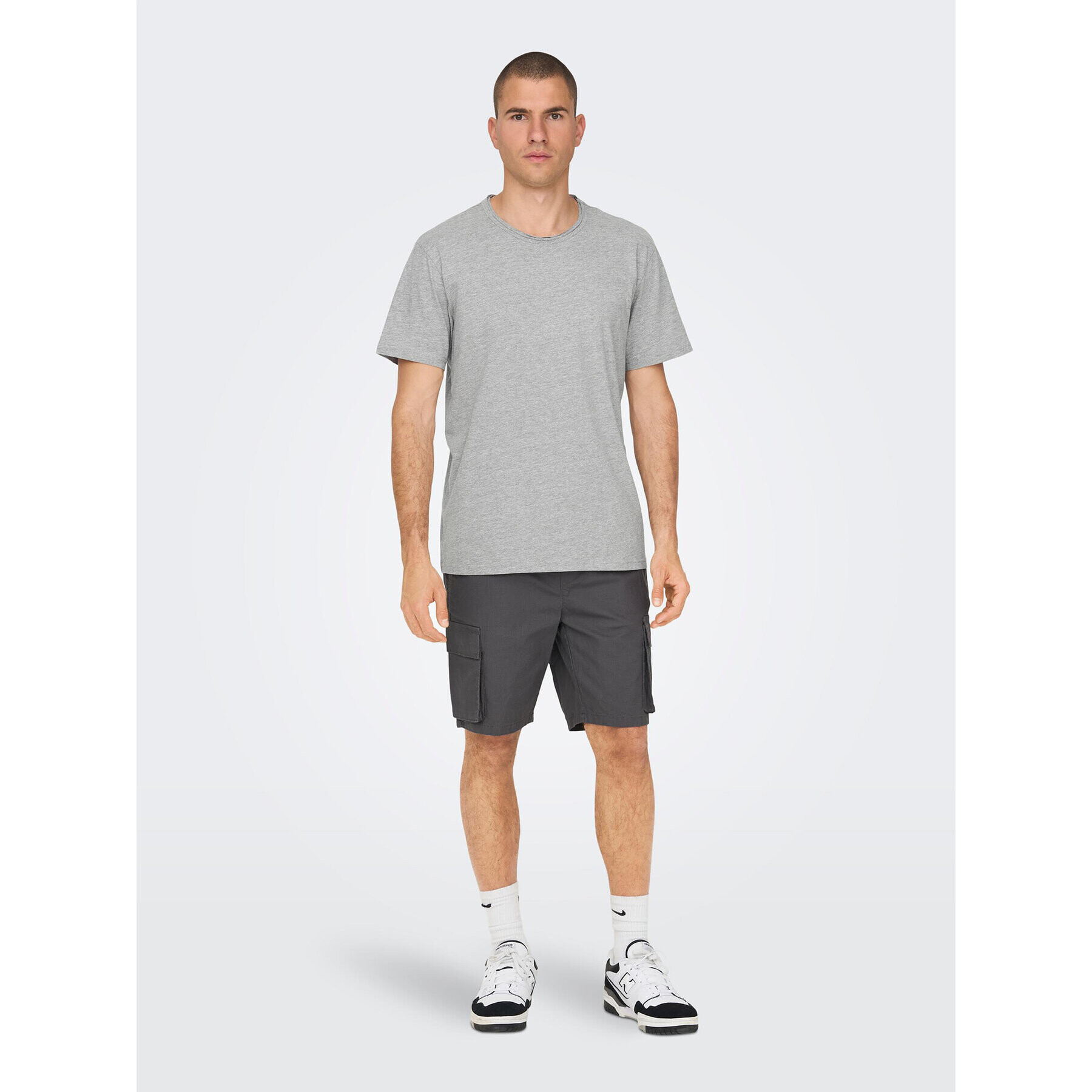 Only & Sons Тишърт 22026083 Сив Regular Fit - Pepit.bg