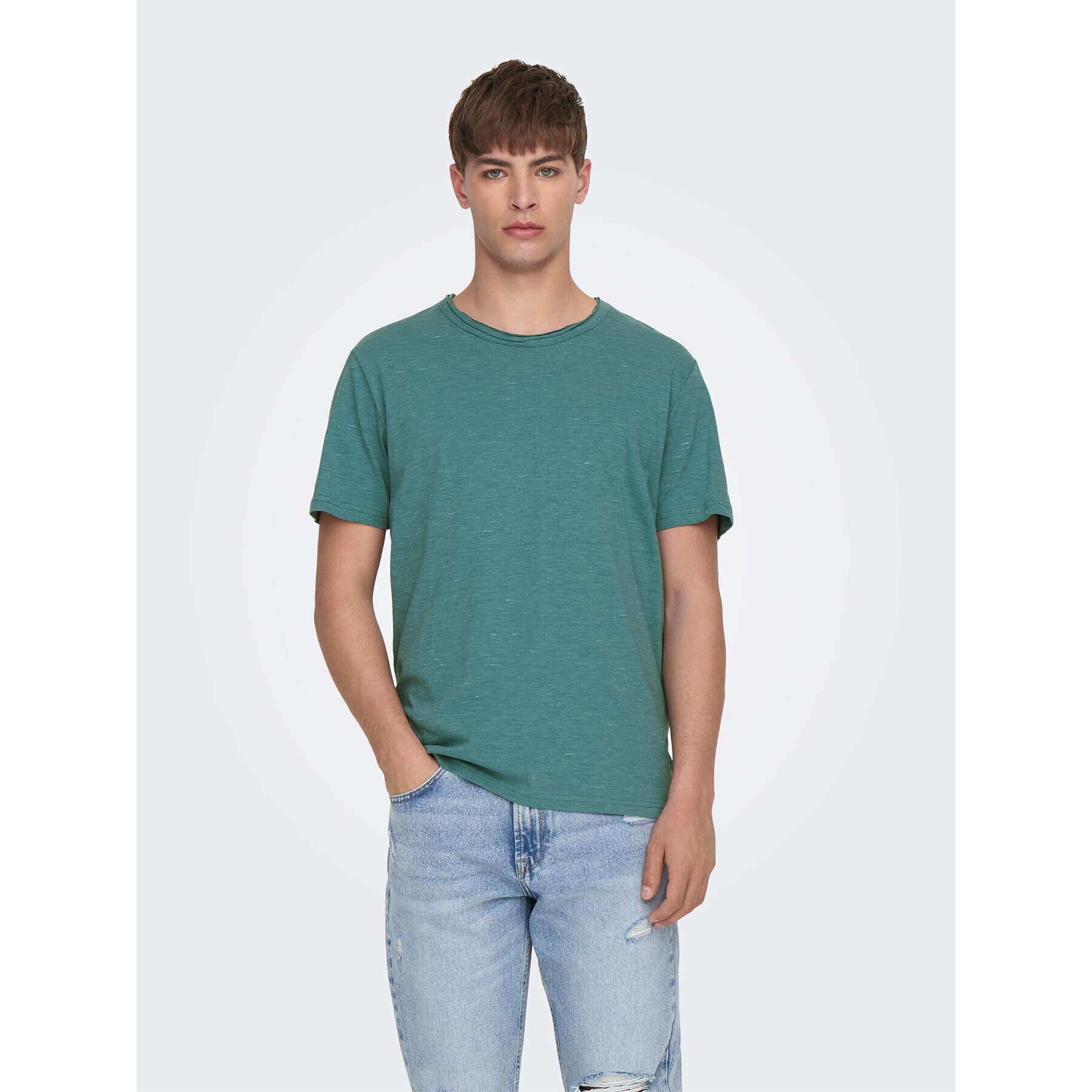 Only & Sons Тишърт 22026083 Зелен Regular Fit - Pepit.bg