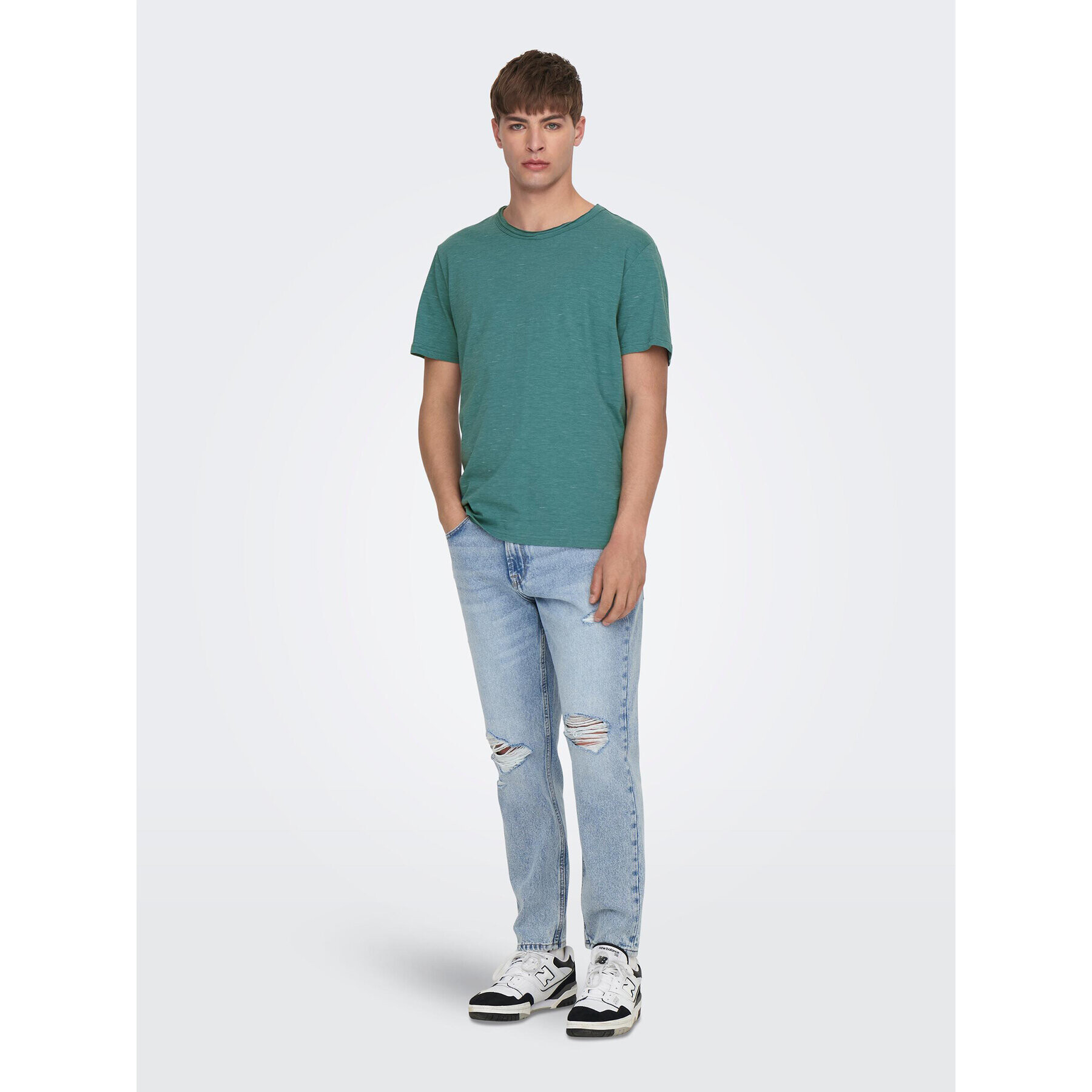 Only & Sons Тишърт 22026083 Зелен Regular Fit - Pepit.bg