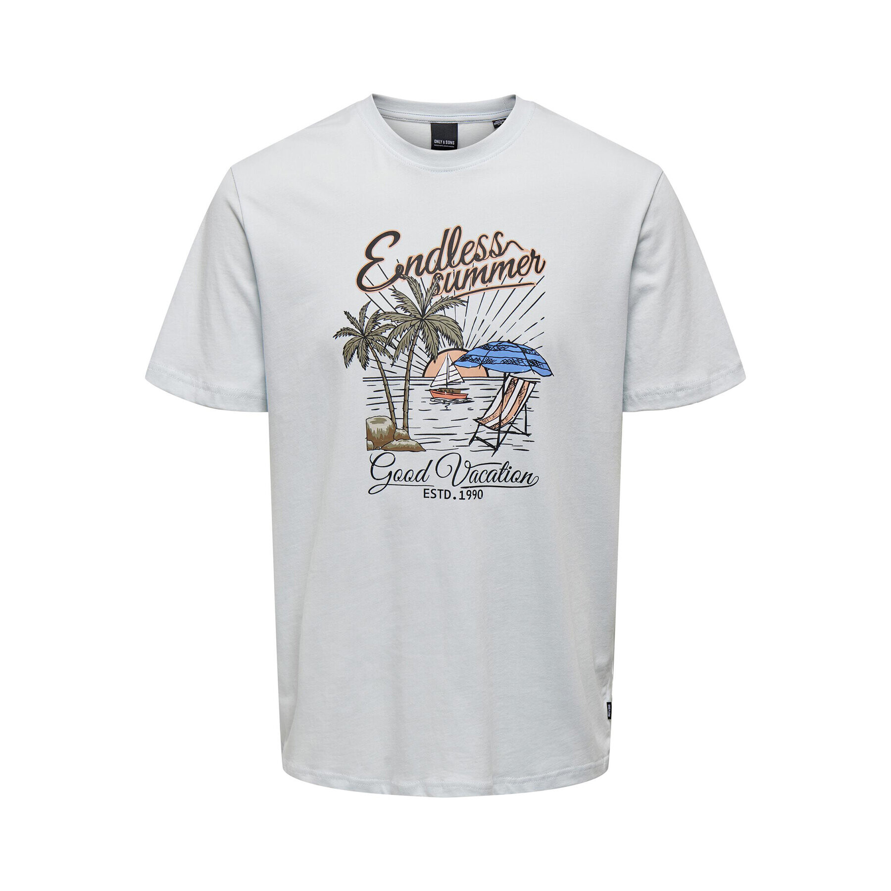 Only & Sons Тишърт 22026084 Бял Regular Fit - Pepit.bg