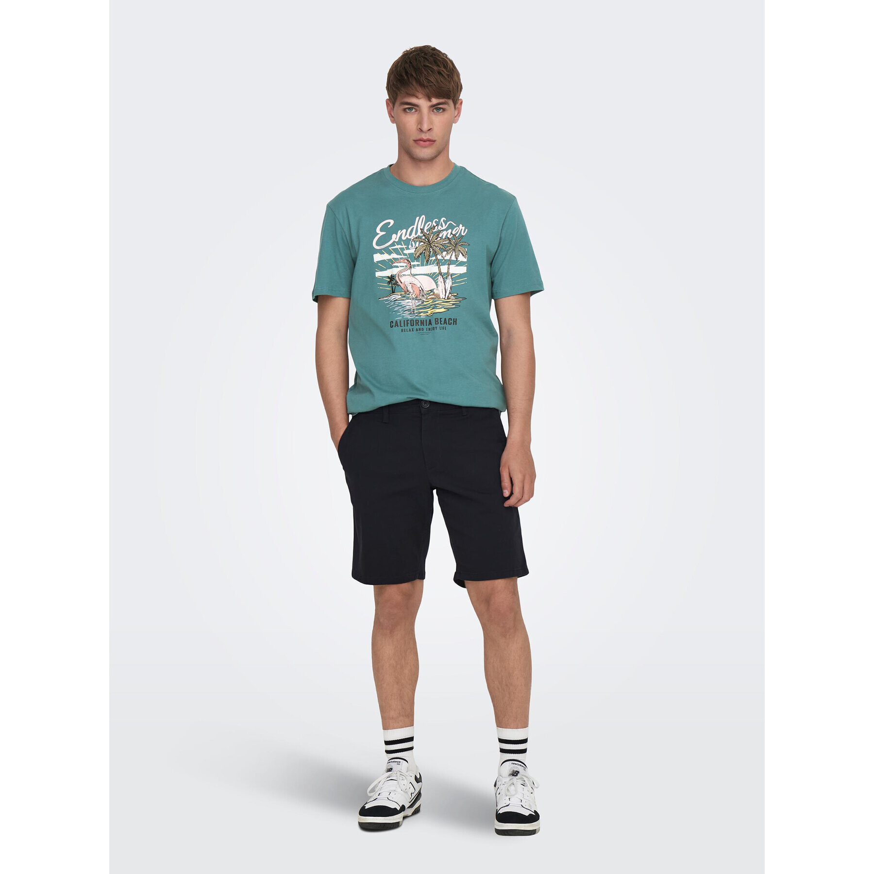 Only & Sons Тишърт 22026084 Син Regular Fit - Pepit.bg