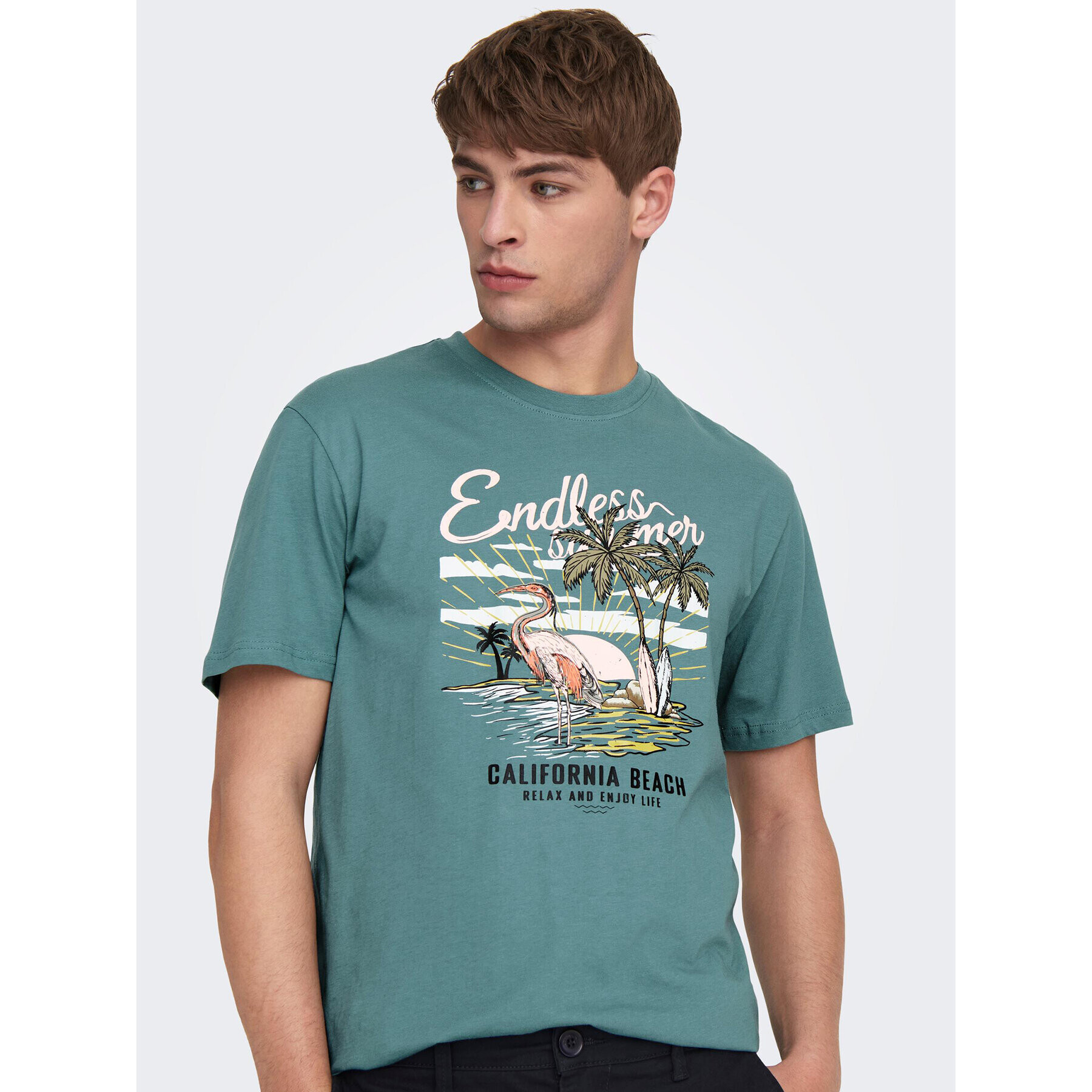 Only & Sons Тишърт 22026084 Син Regular Fit - Pepit.bg