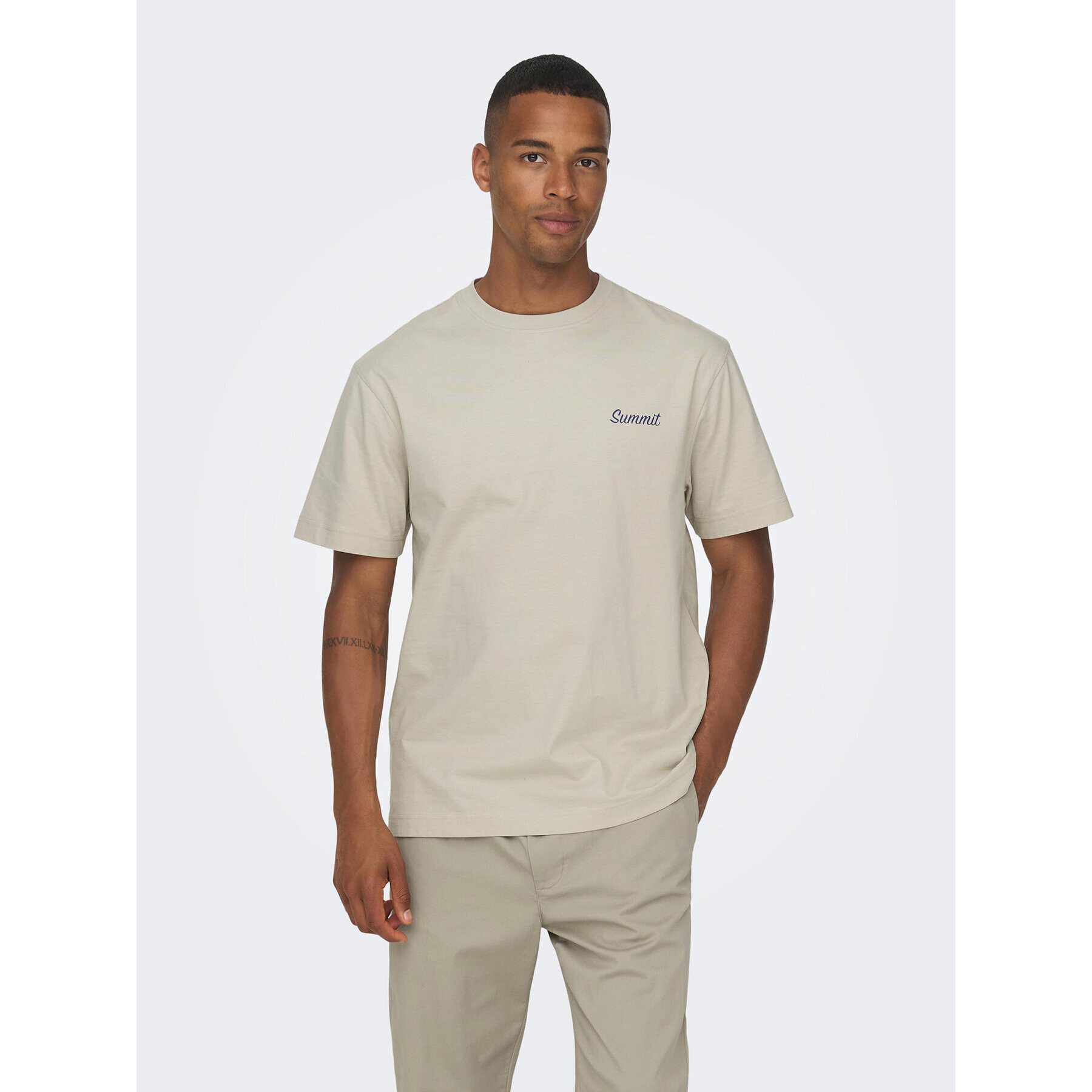 Only & Sons Тишърт 22026424 Бежов Relaxed Fit - Pepit.bg