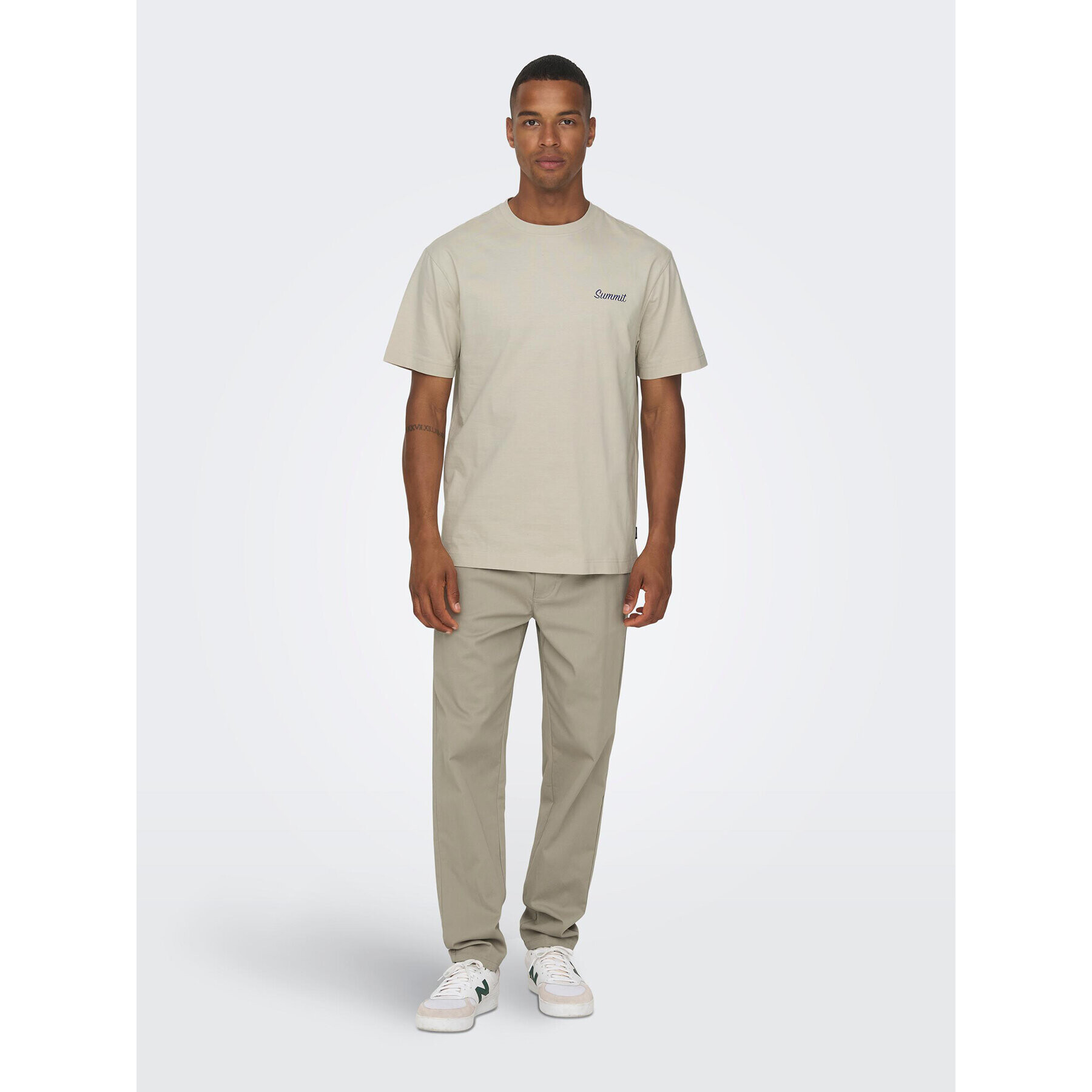 Only & Sons Тишърт 22026424 Бежов Relaxed Fit - Pepit.bg