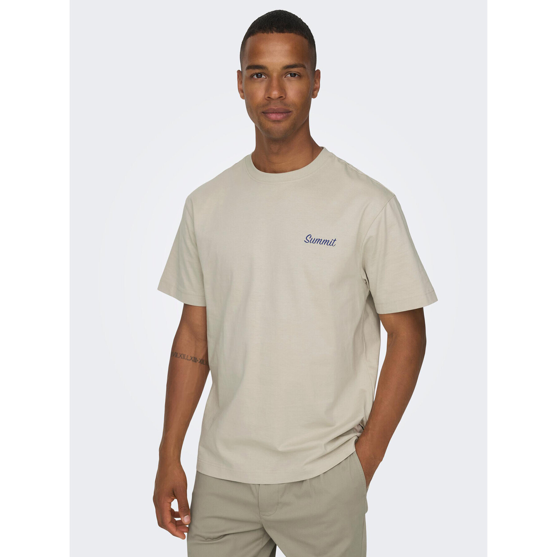 Only & Sons Тишърт 22026424 Бежов Relaxed Fit - Pepit.bg
