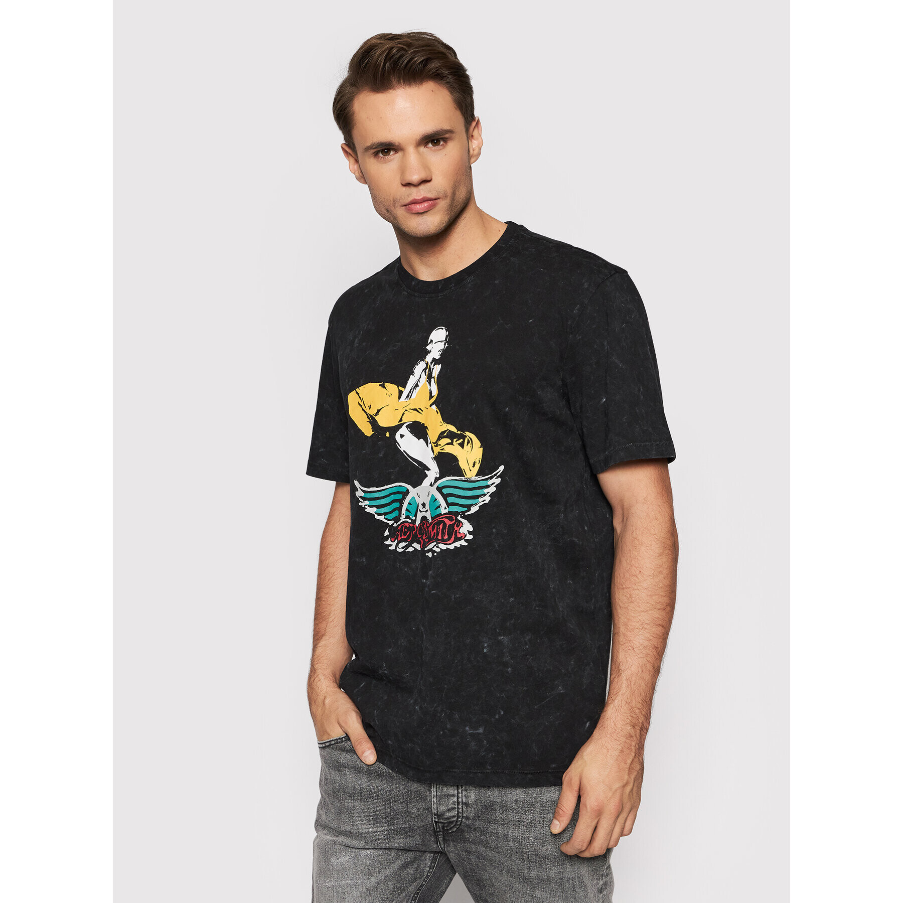 Only & Sons Тишърт Aerosmith 22020823 Черен Regular Fit - Pepit.bg