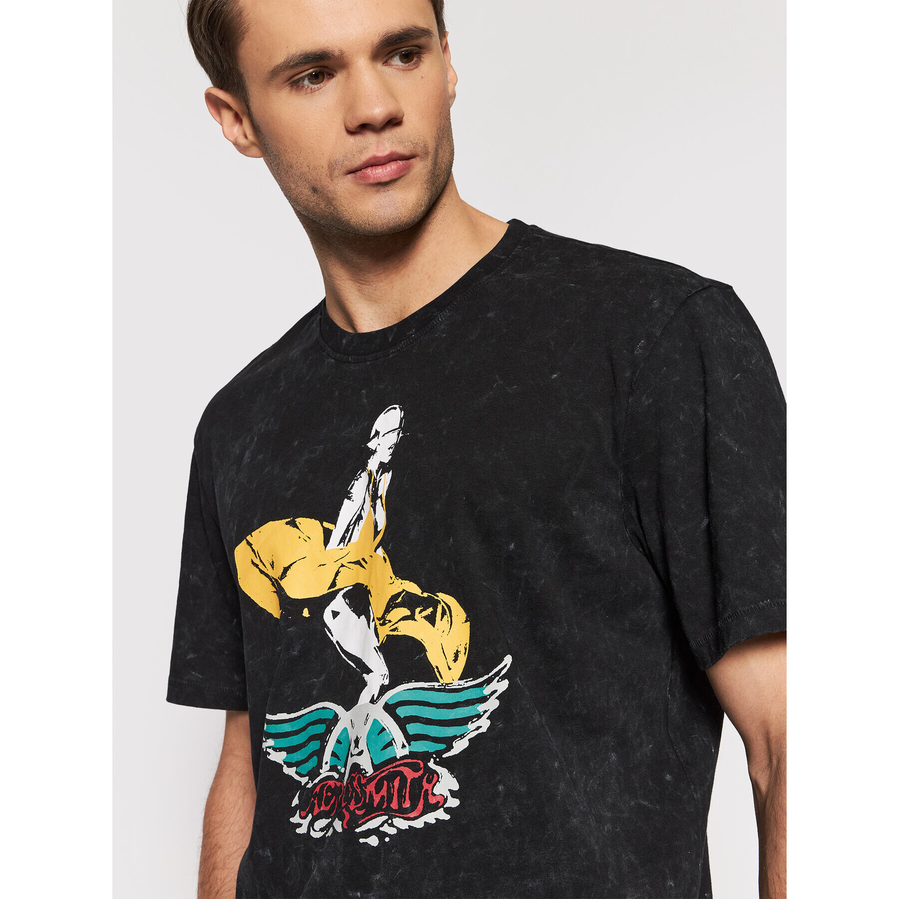 Only & Sons Тишърт Aerosmith 22020823 Черен Regular Fit - Pepit.bg