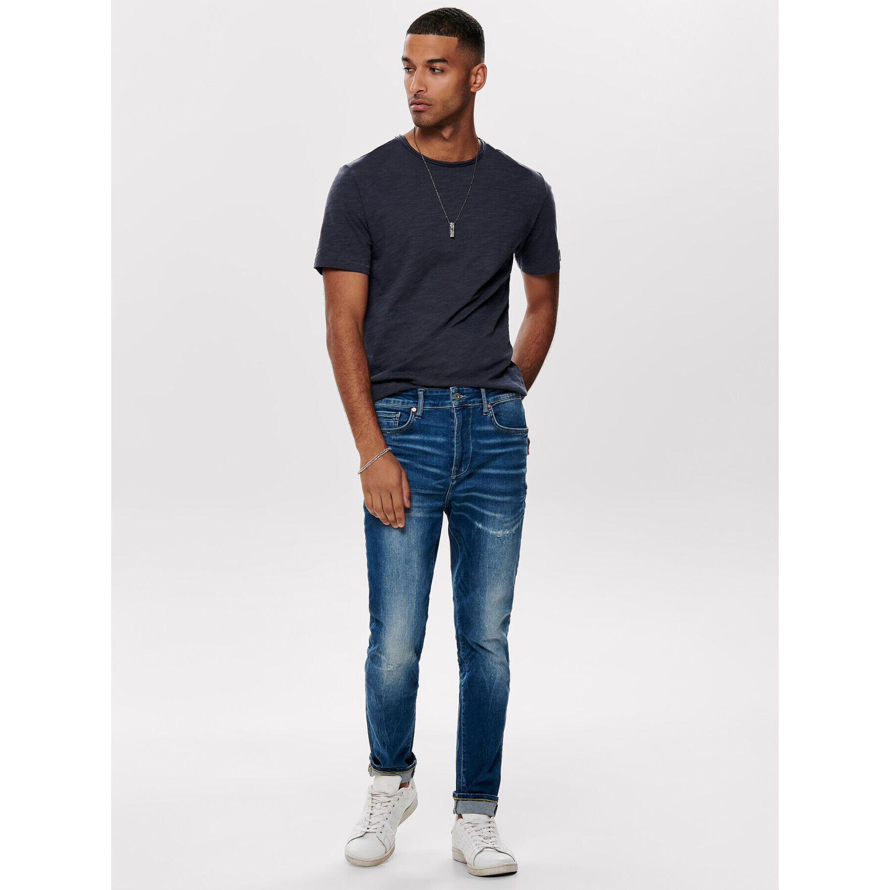 Only & Sons Тишърт Albert 22005108 Тъмносин Regular Fit - Pepit.bg