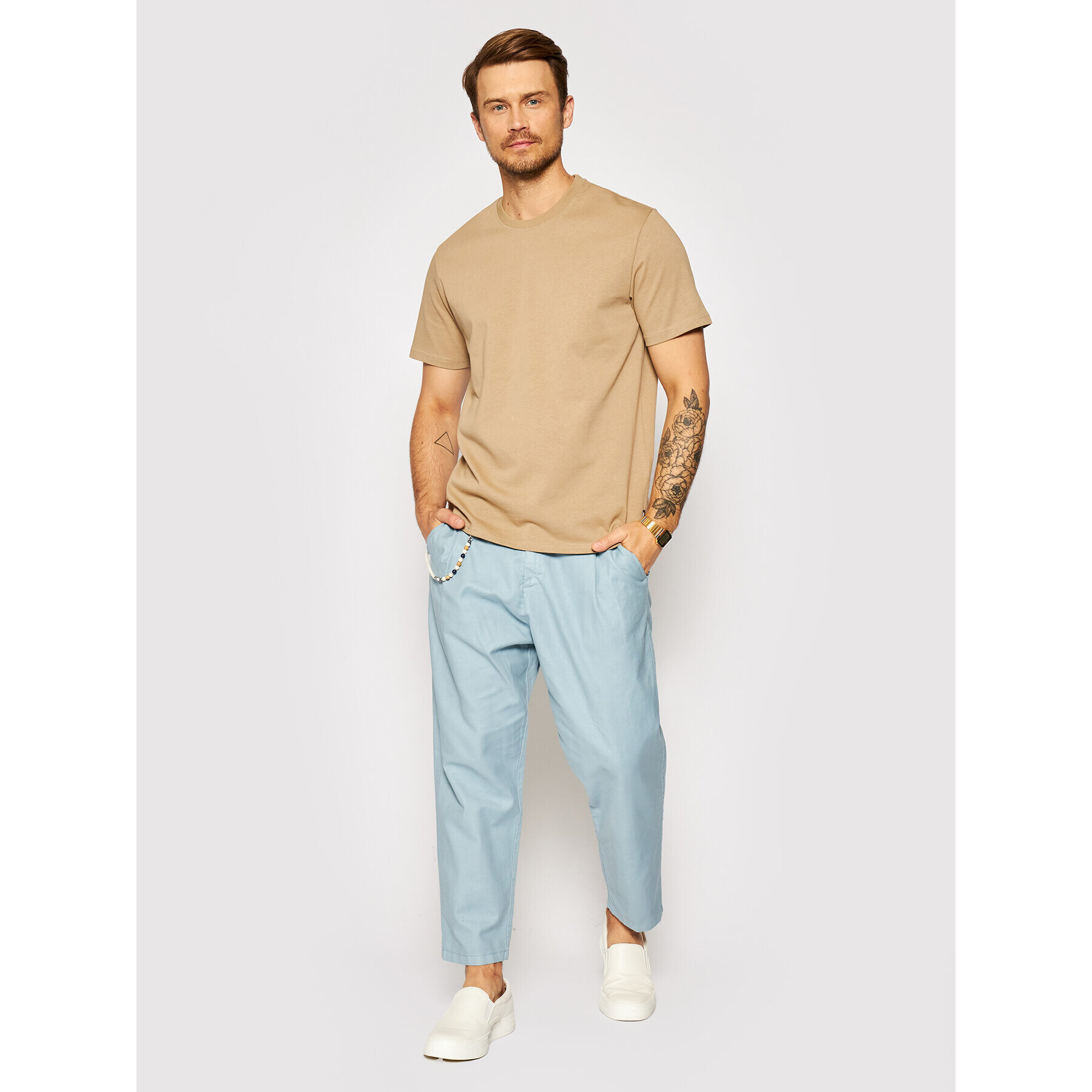 Only & Sons Тишърт Anel 22019359 Кафяв Regular Fit - Pepit.bg