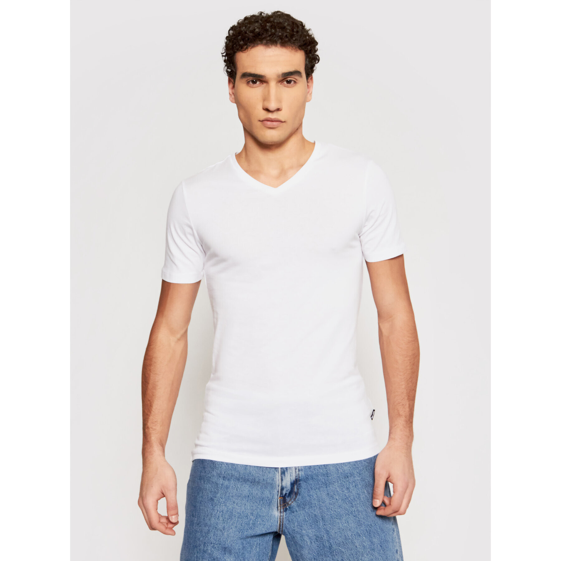 Only & Sons Тишърт Basic 22020799 Бял Slim Fit - Pepit.bg