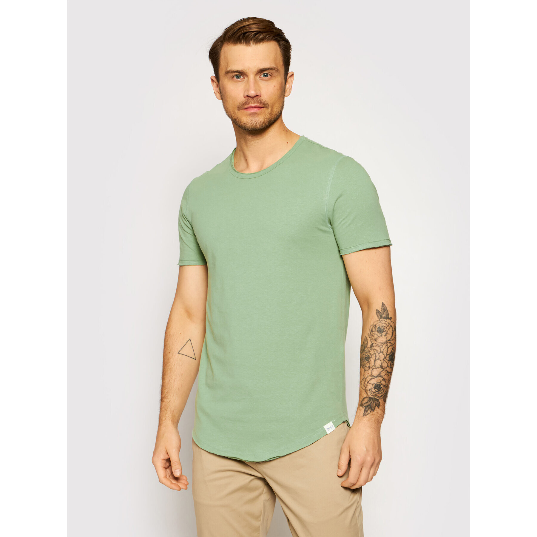 Only & Sons Тишърт Benne 22019061 Зелен Regular Fit - Pepit.bg