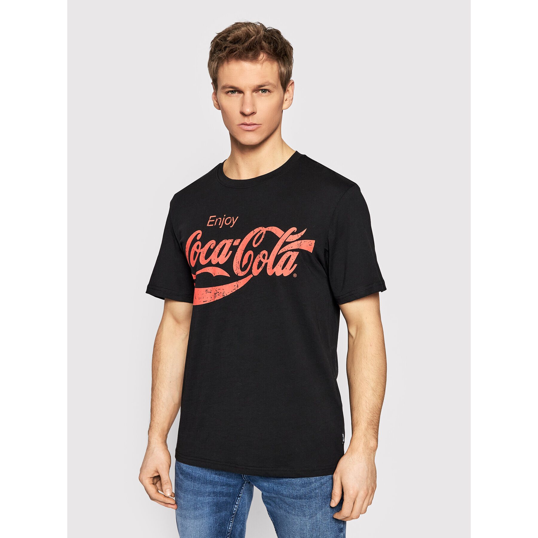 Only & Sons Тишърт COCA-COLA 22023351 Черен Regular Fit - Pepit.bg