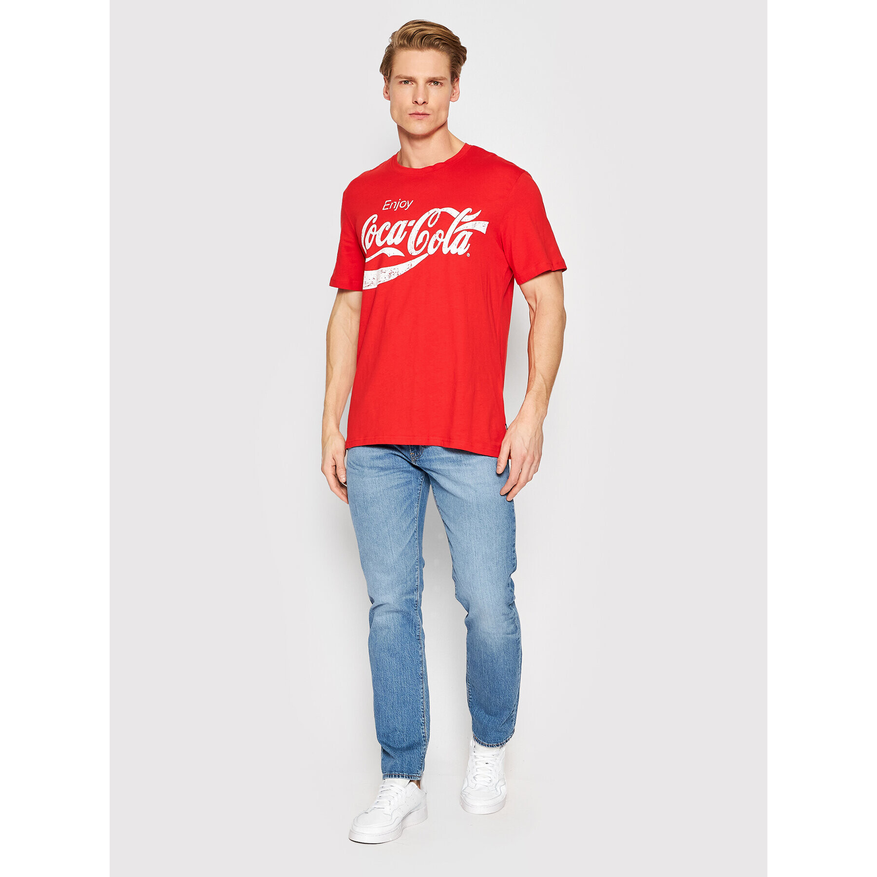 Only & Sons Тишърт COCA-COLA 22023351 Червен Regular Fit - Pepit.bg