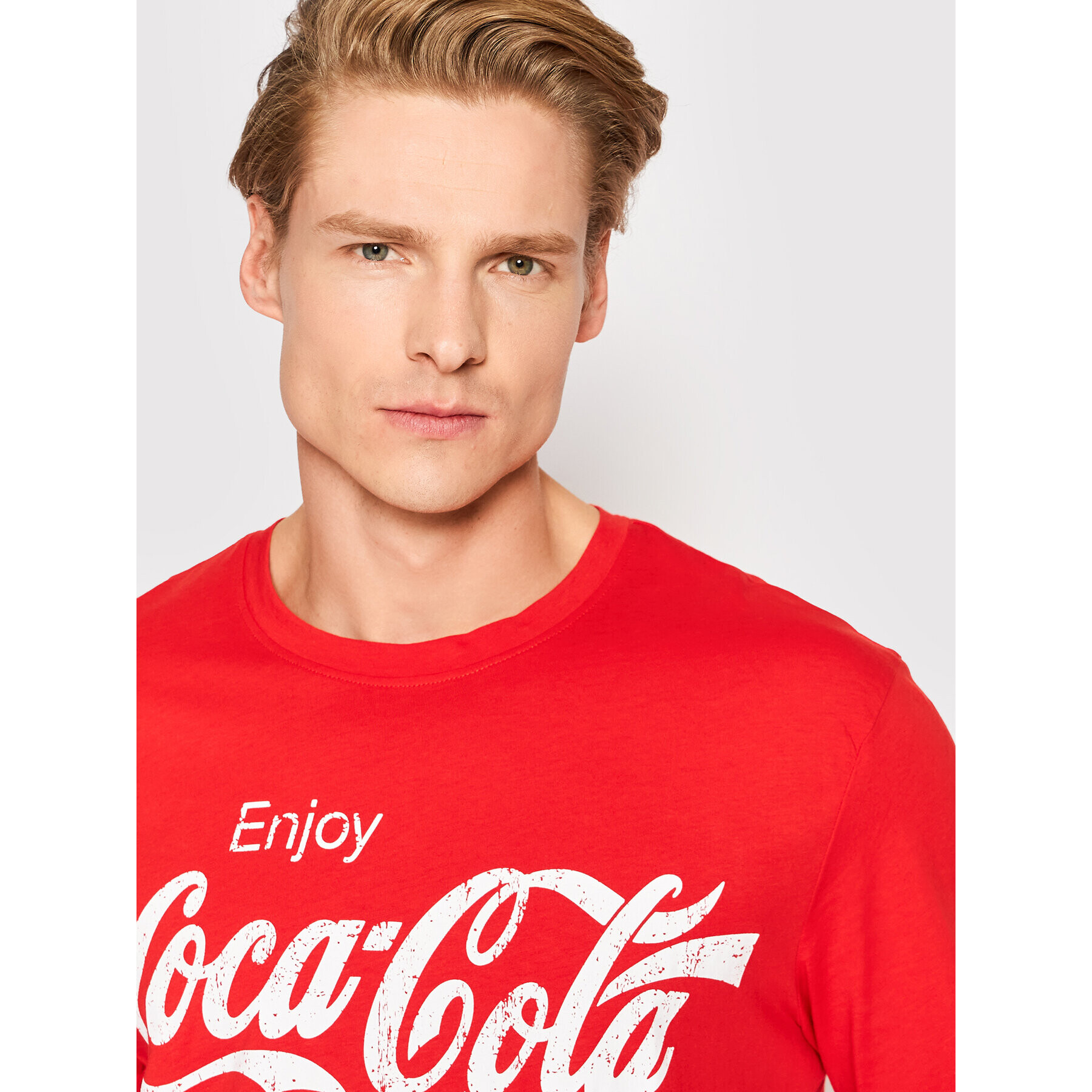 Only & Sons Тишърт COCA-COLA 22023351 Червен Regular Fit - Pepit.bg