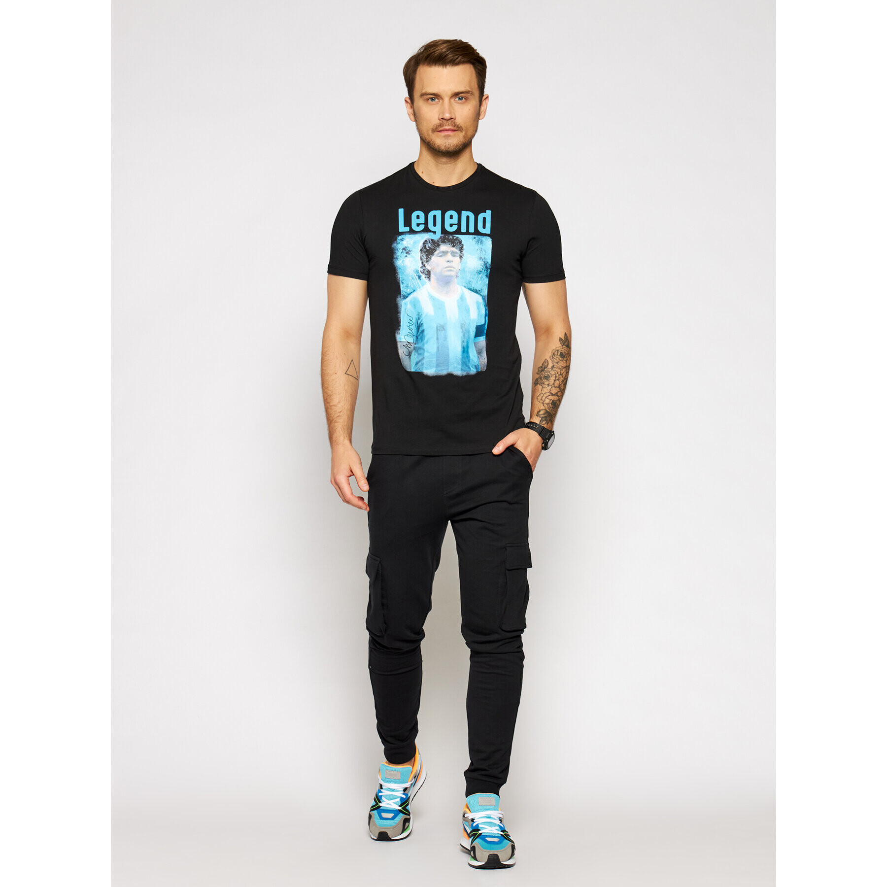 Only & Sons Тишърт Diego Maradona 22021552 Черен Regular Fit - Pepit.bg