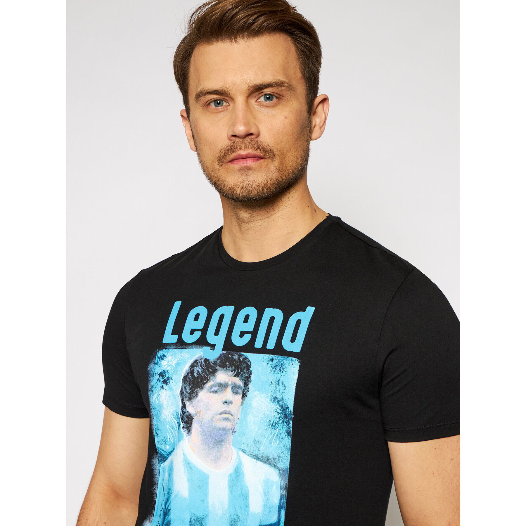 Only & Sons Тишърт Diego Maradona 22021552 Черен Regular Fit - Pepit.bg