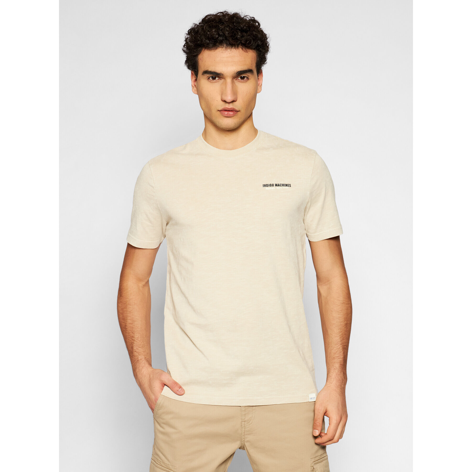 Only & Sons Тишърт Dilan 22018634 Бежов Slim Fit - Pepit.bg
