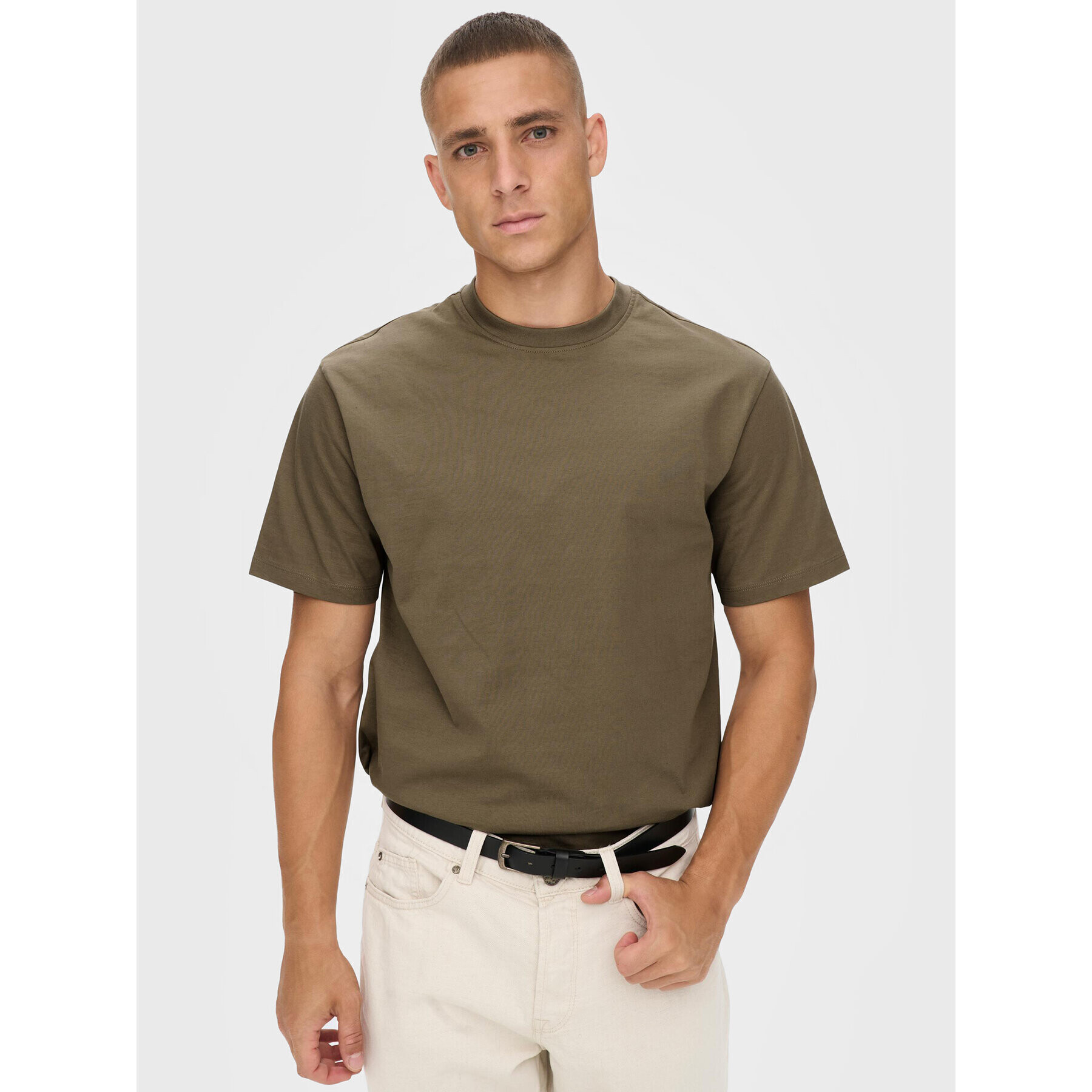 Only & Sons Тишърт Fred 22022532 Кафяв Relaxed Fit - Pepit.bg