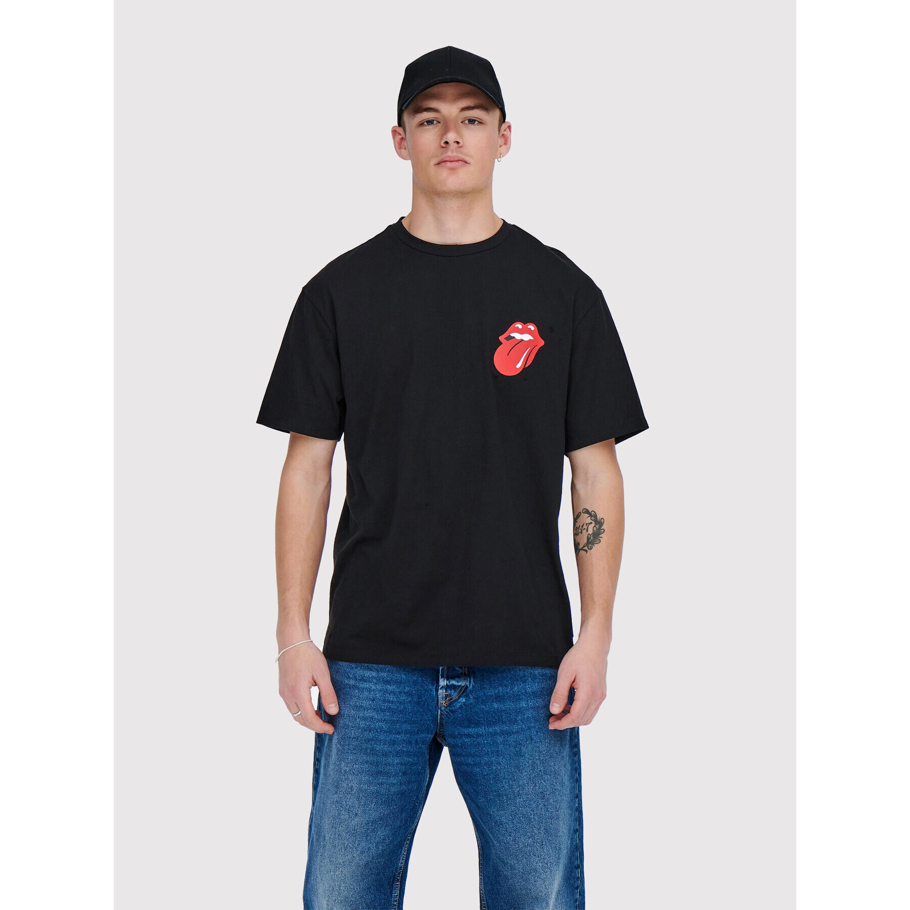 Only & Sons Тишърт Fred 22023078 Черен Relaxed Fit - Pepit.bg