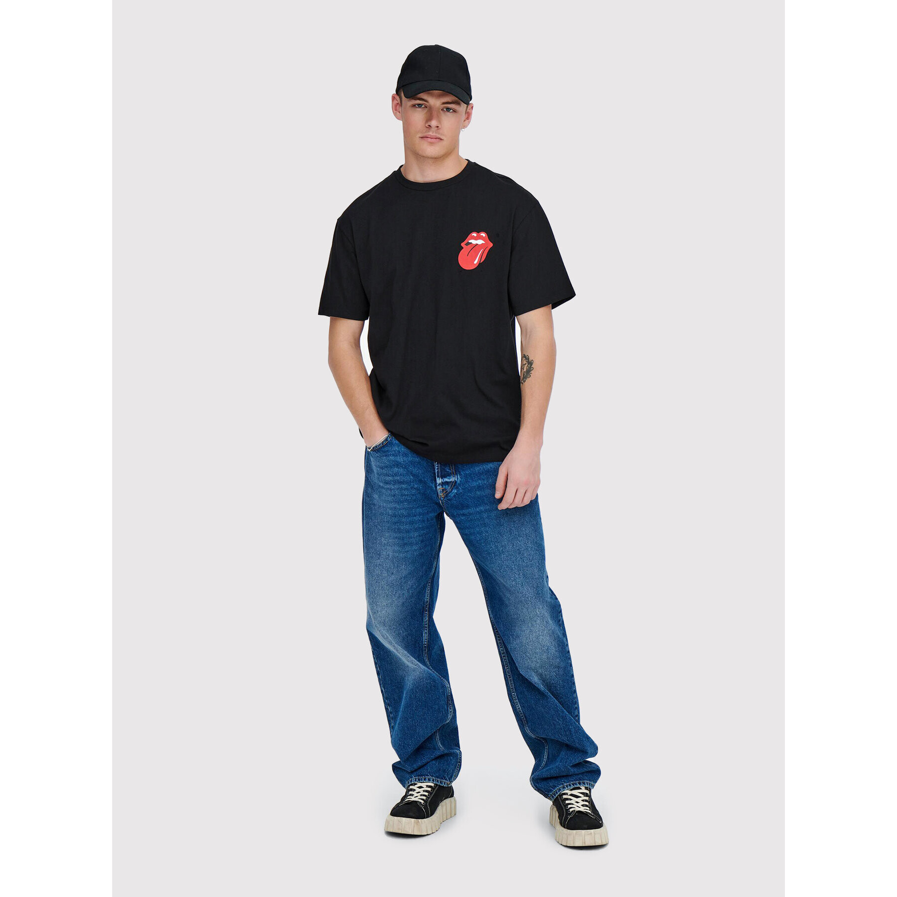 Only & Sons Тишърт Fred 22023078 Черен Relaxed Fit - Pepit.bg