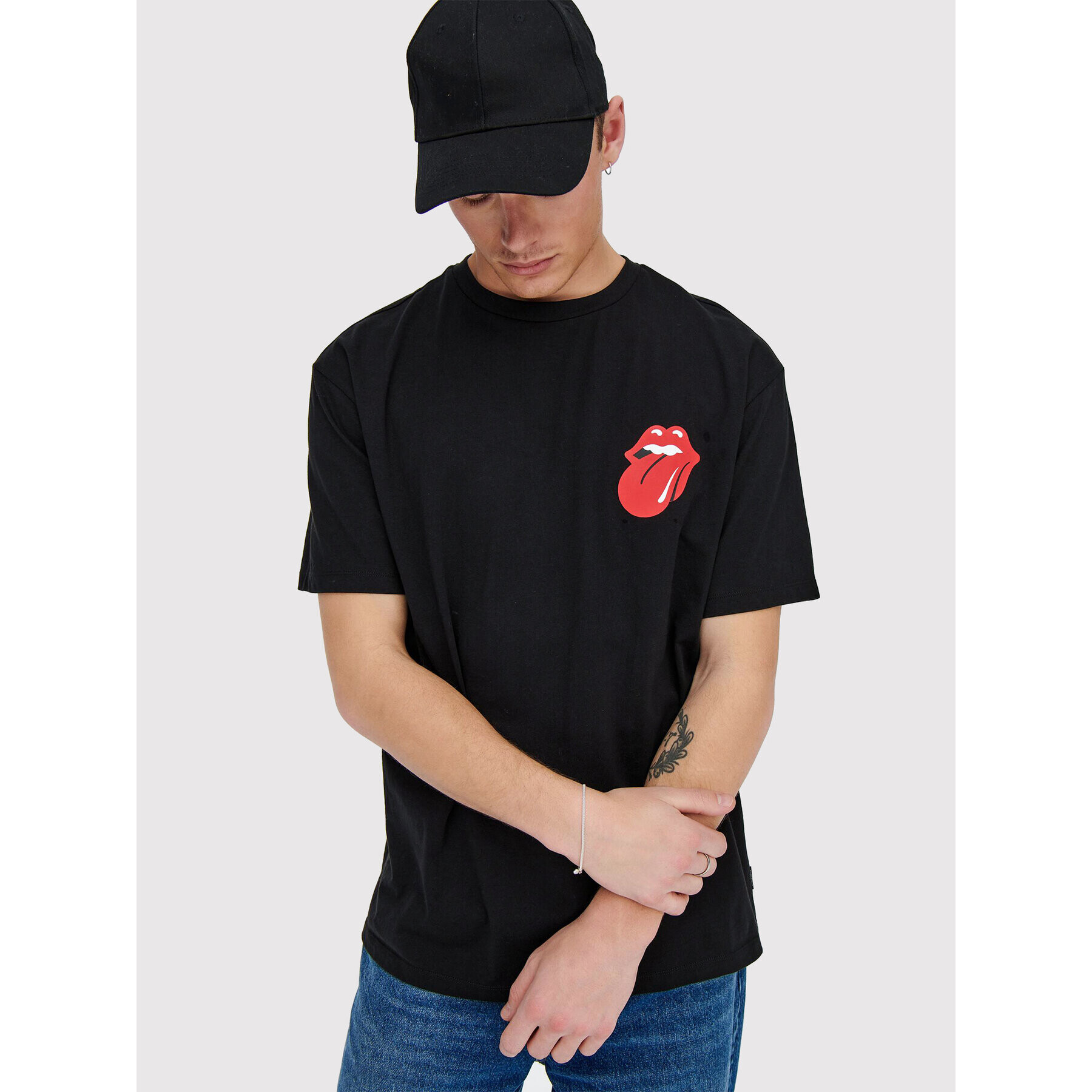 Only & Sons Тишърт Fred 22023078 Черен Relaxed Fit - Pepit.bg