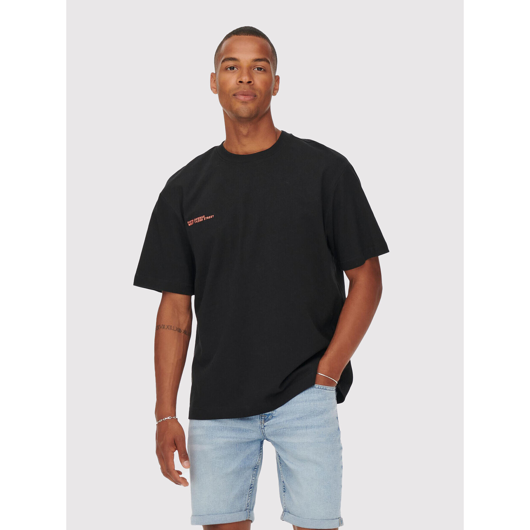 Only & Sons Тишърт Fred 22023090 Черен Relaxed Fit - Pepit.bg