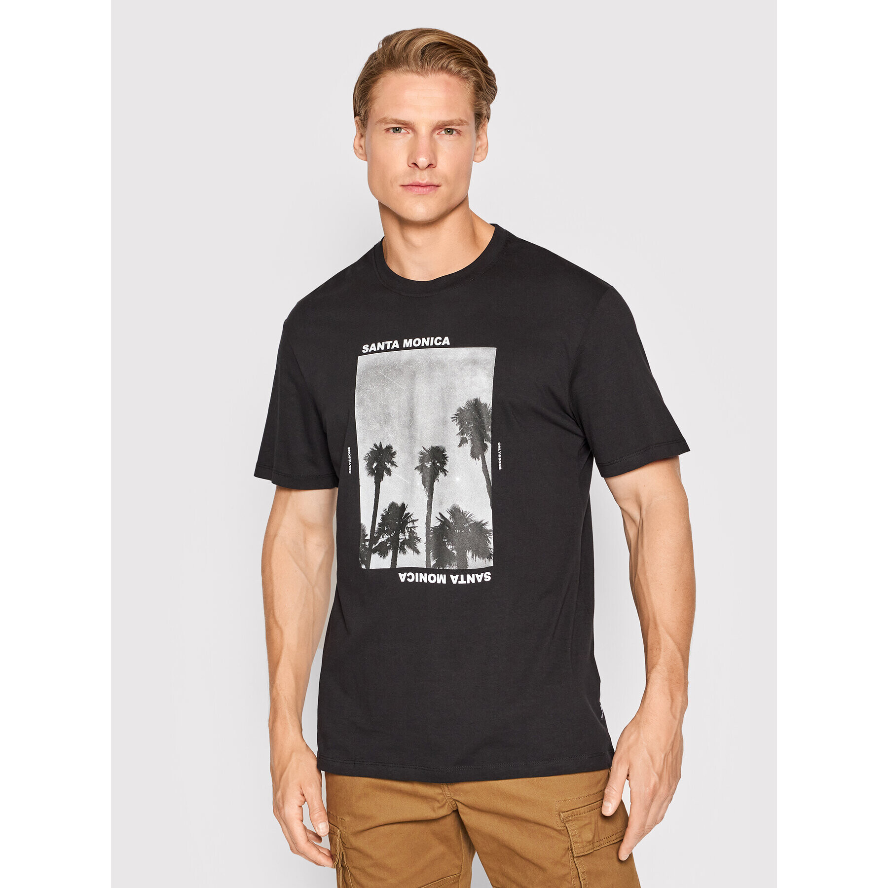 Only & Sons Тишърт Gilbert 22022671 Черен Regular Fit - Pepit.bg