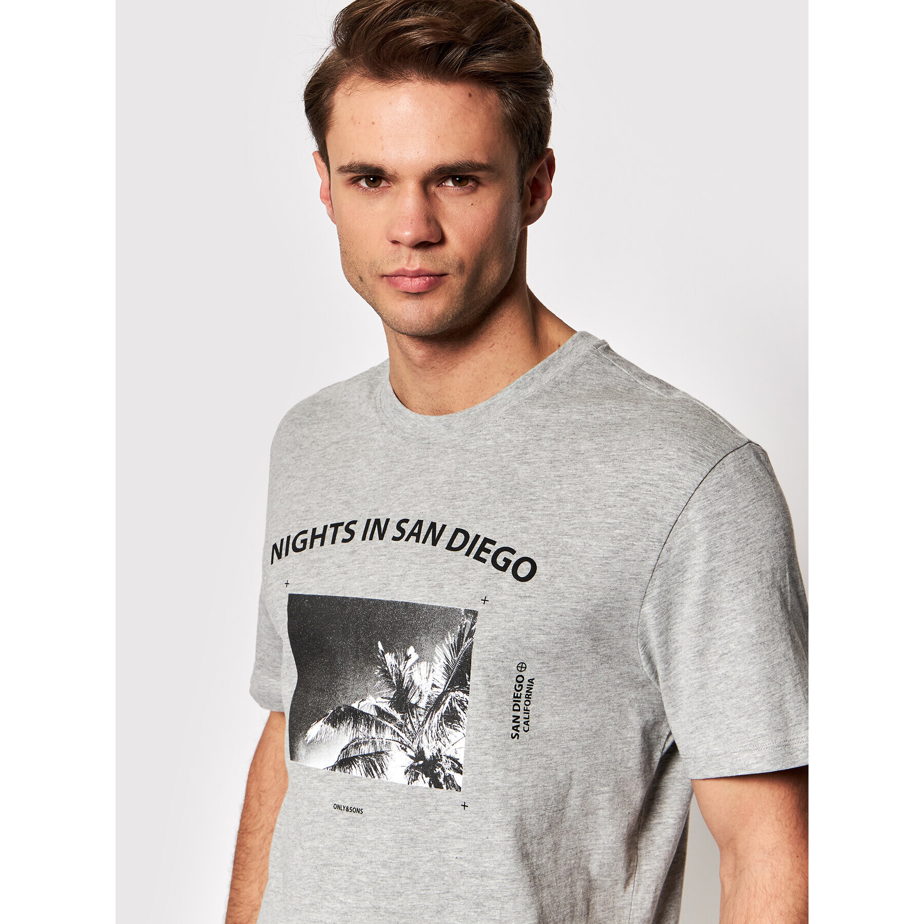 Only & Sons Тишърт Gilbert 22022671 Сив Regular Fit - Pepit.bg