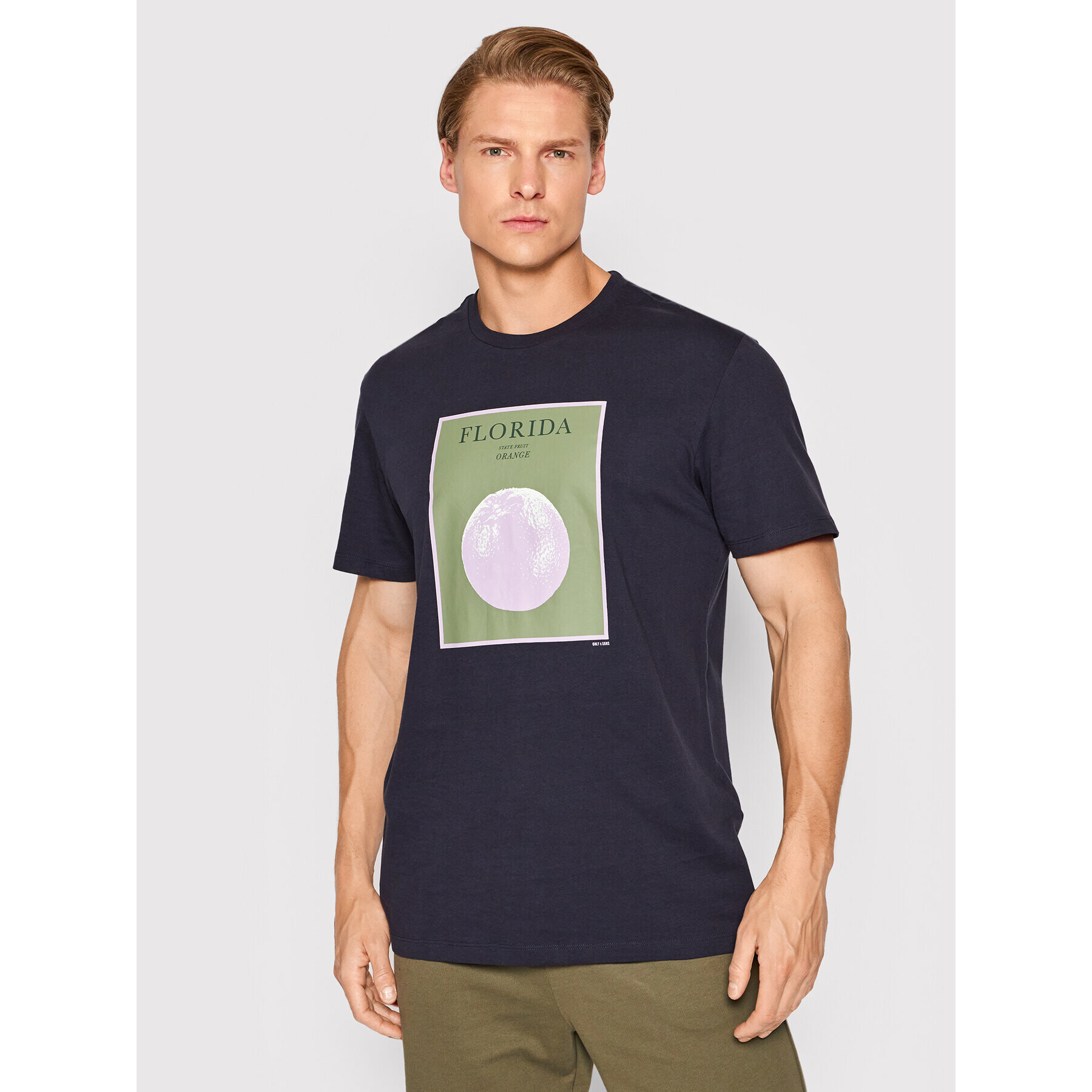 Only & Sons Тишърт Ike 22022197 Тъмносин Regular Fit - Pepit.bg