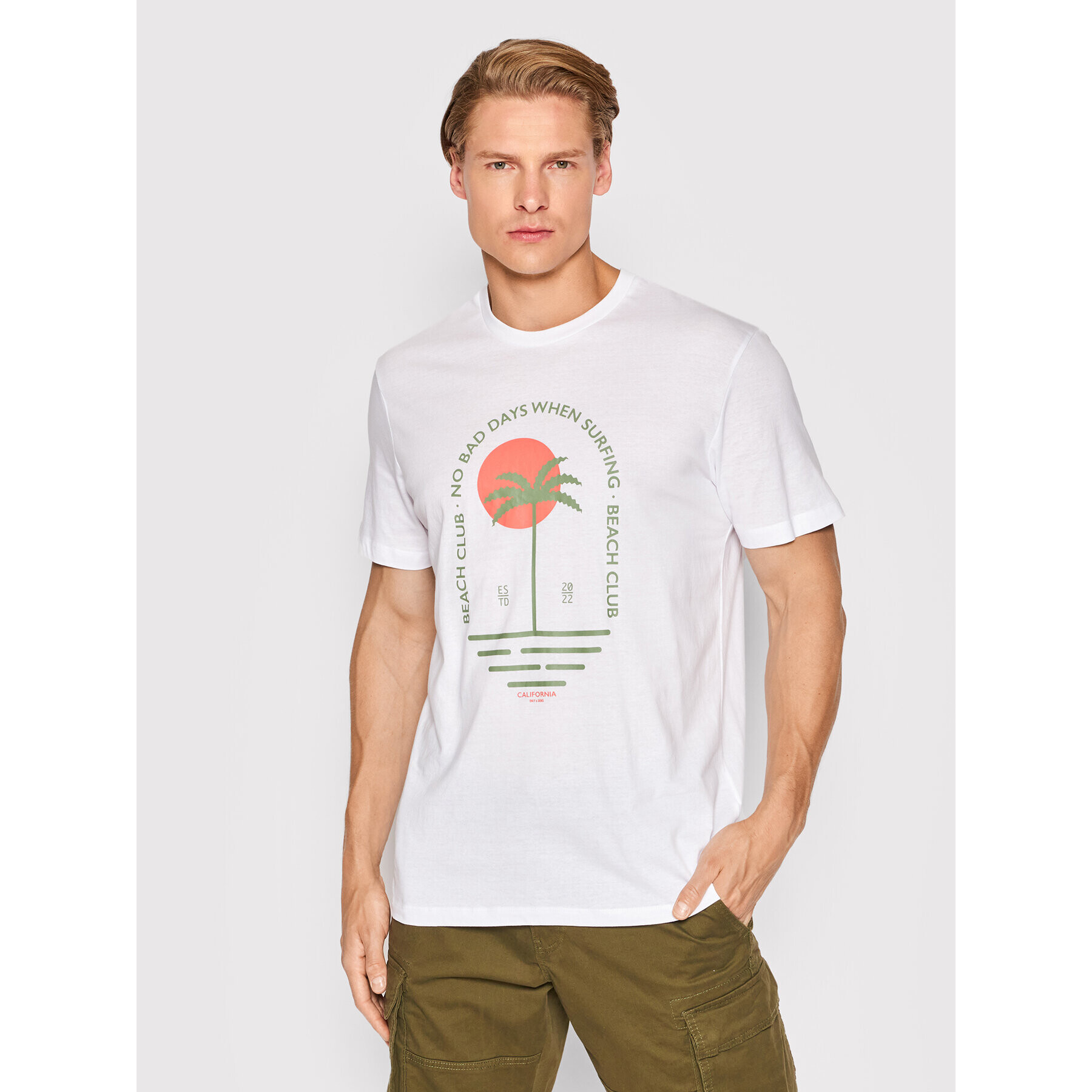 Only & Sons Тишърт Ilias 22022199 Бял Regular Fit - Pepit.bg