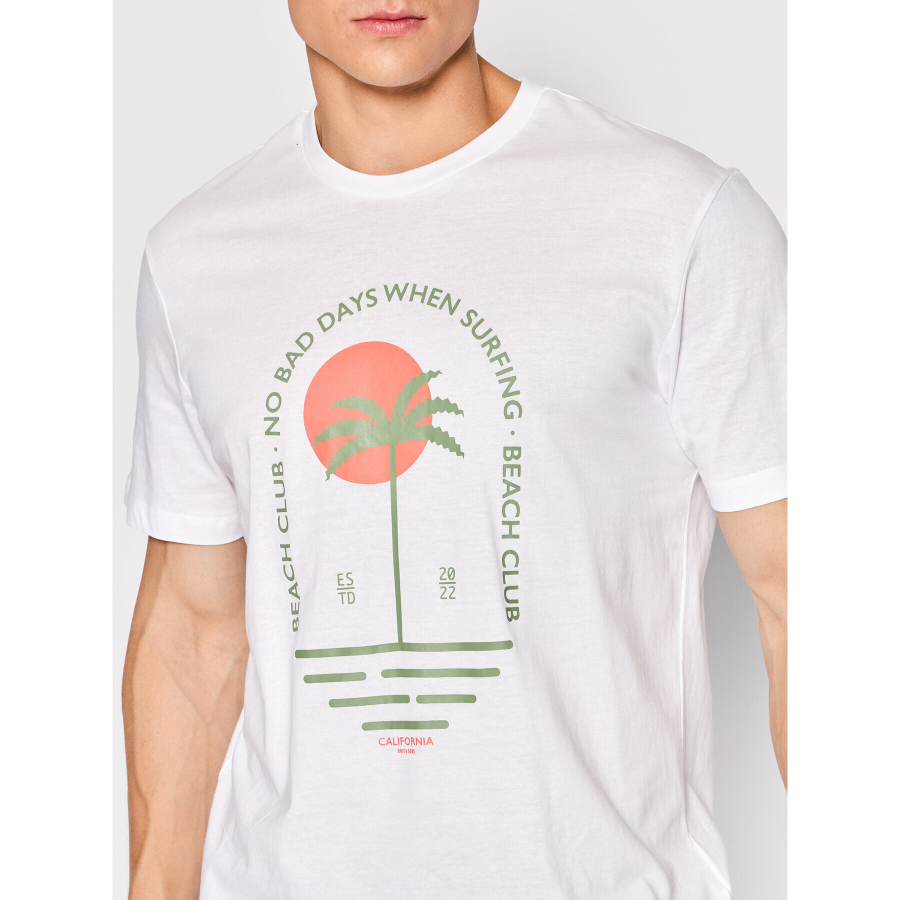 Only & Sons Тишърт Ilias 22022199 Бял Regular Fit - Pepit.bg