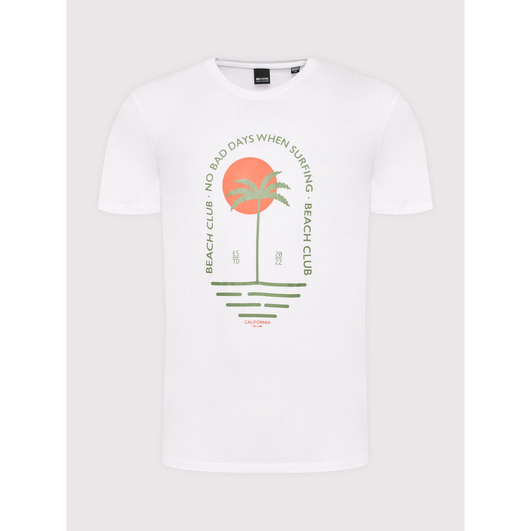 Only & Sons Тишърт Ilias 22022199 Бял Regular Fit - Pepit.bg