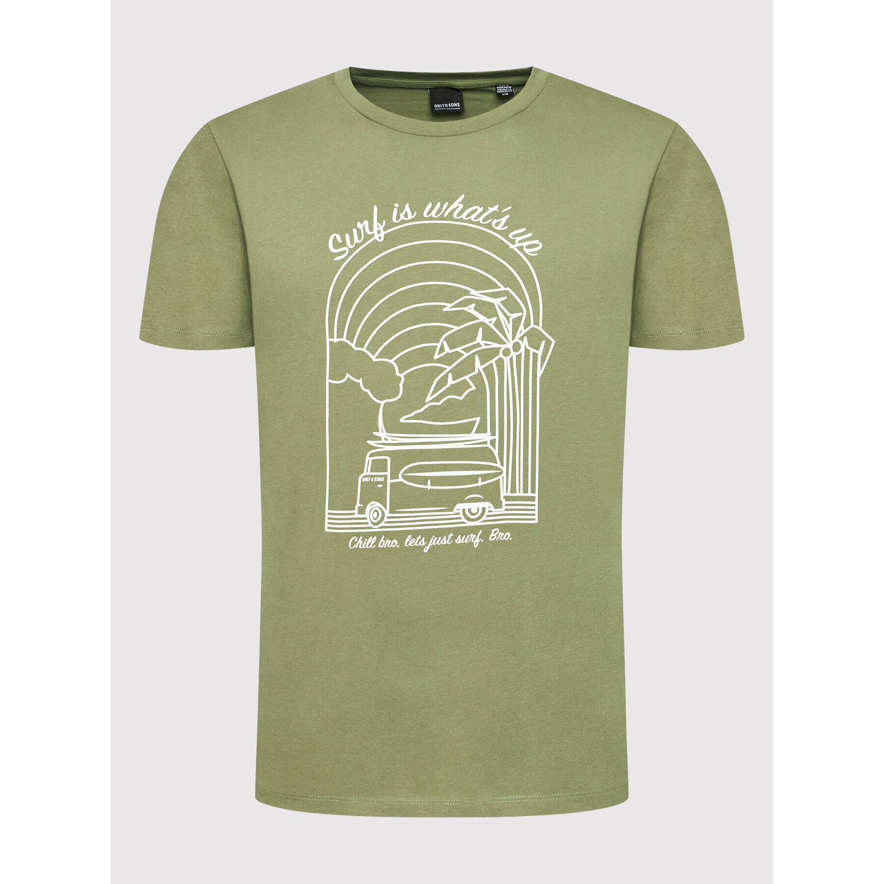 Only & Sons Тишърт Ilias 22022199 Зелен Regular Fit - Pepit.bg