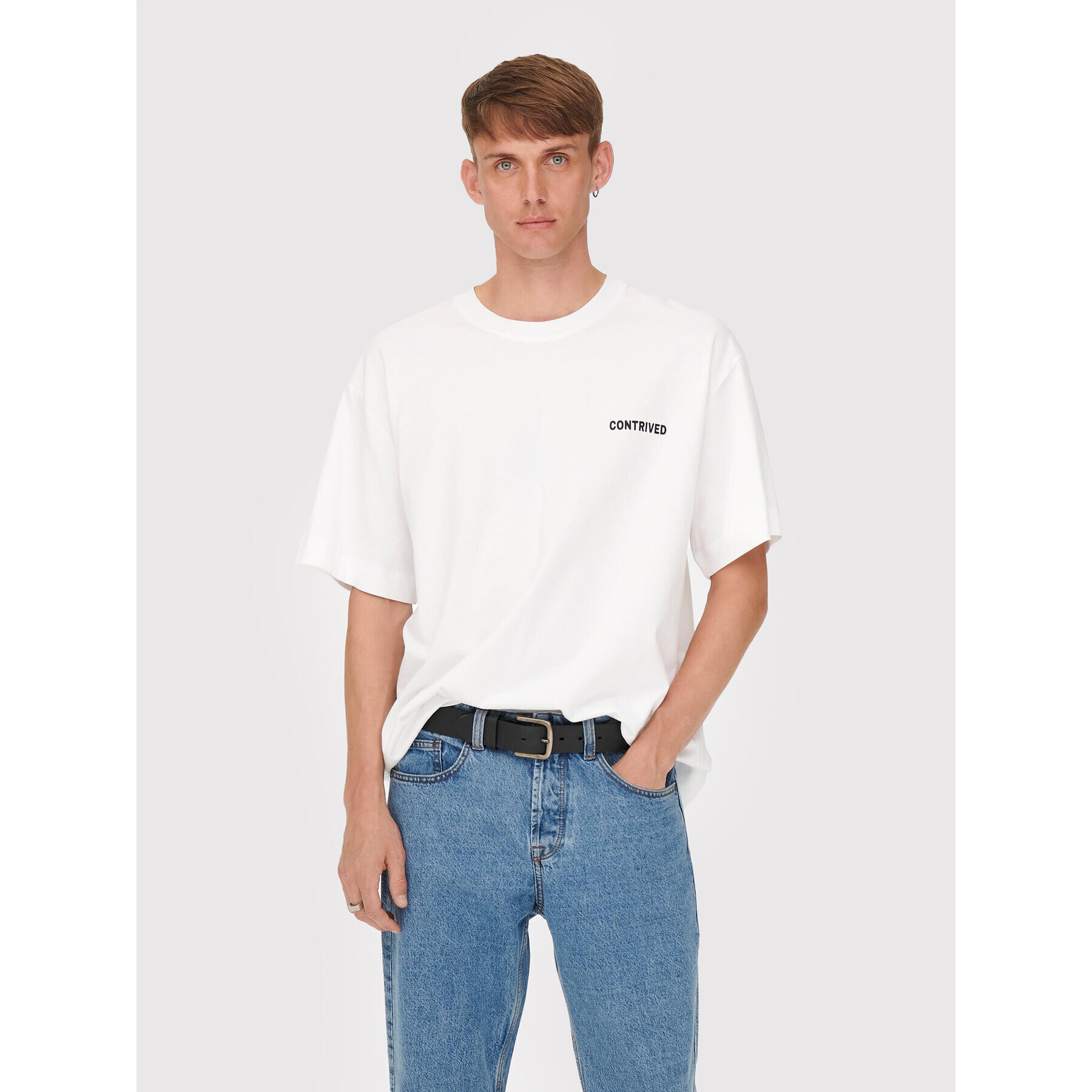 Only & Sons Тишърт Illian 22022149 Бял Oversize - Pepit.bg