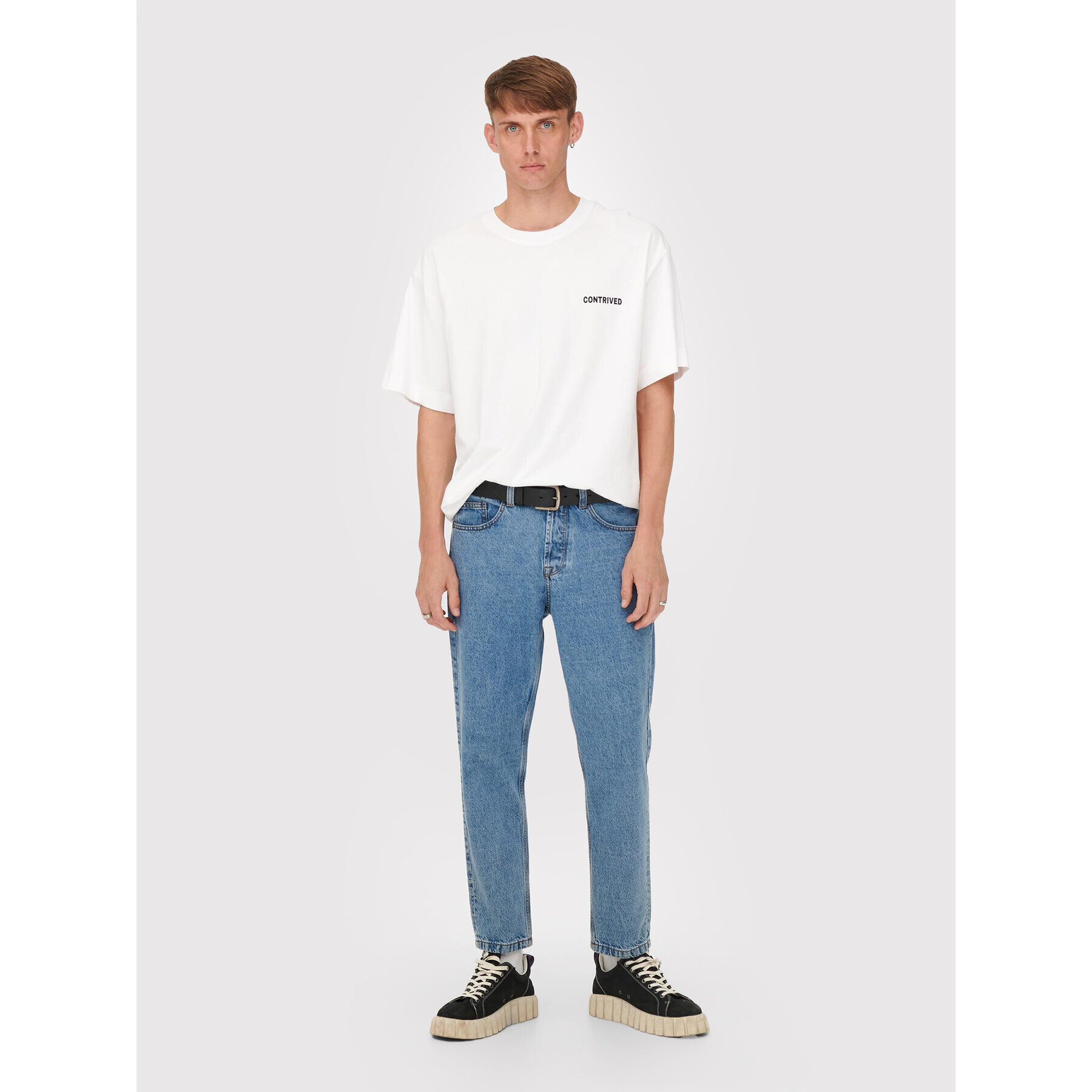Only & Sons Тишърт Illian 22022149 Бял Oversize - Pepit.bg