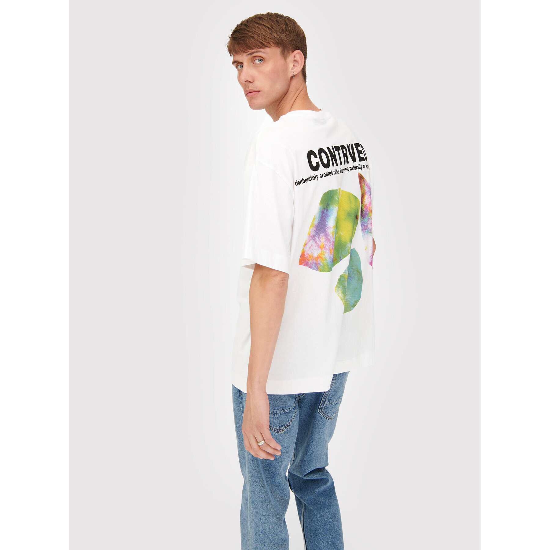 Only & Sons Тишърт Illian 22022149 Бял Oversize - Pepit.bg