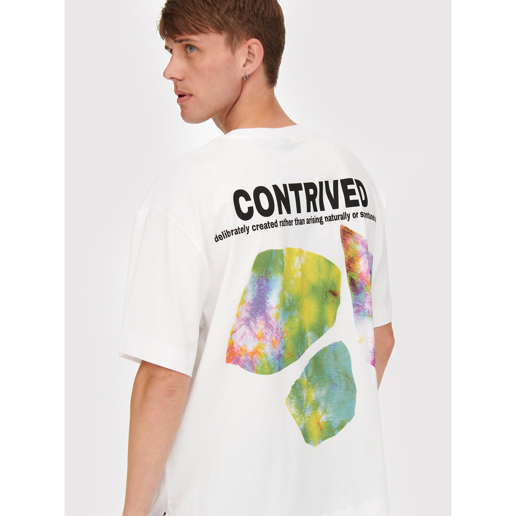 Only & Sons Тишърт Illian 22022149 Бял Oversize - Pepit.bg