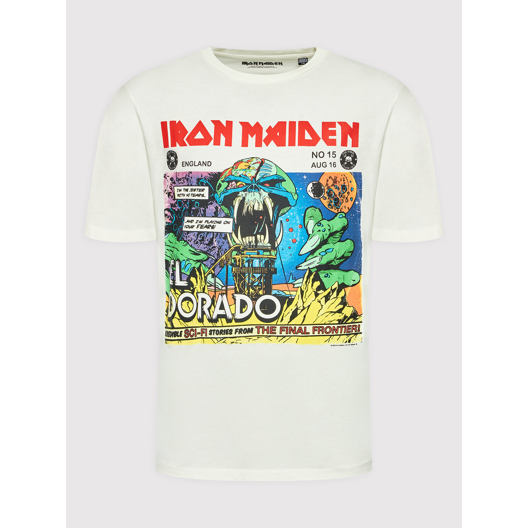 Only & Sons Тишърт Iron Maiden 22022781 Бял Relaxed Fit - Pepit.bg