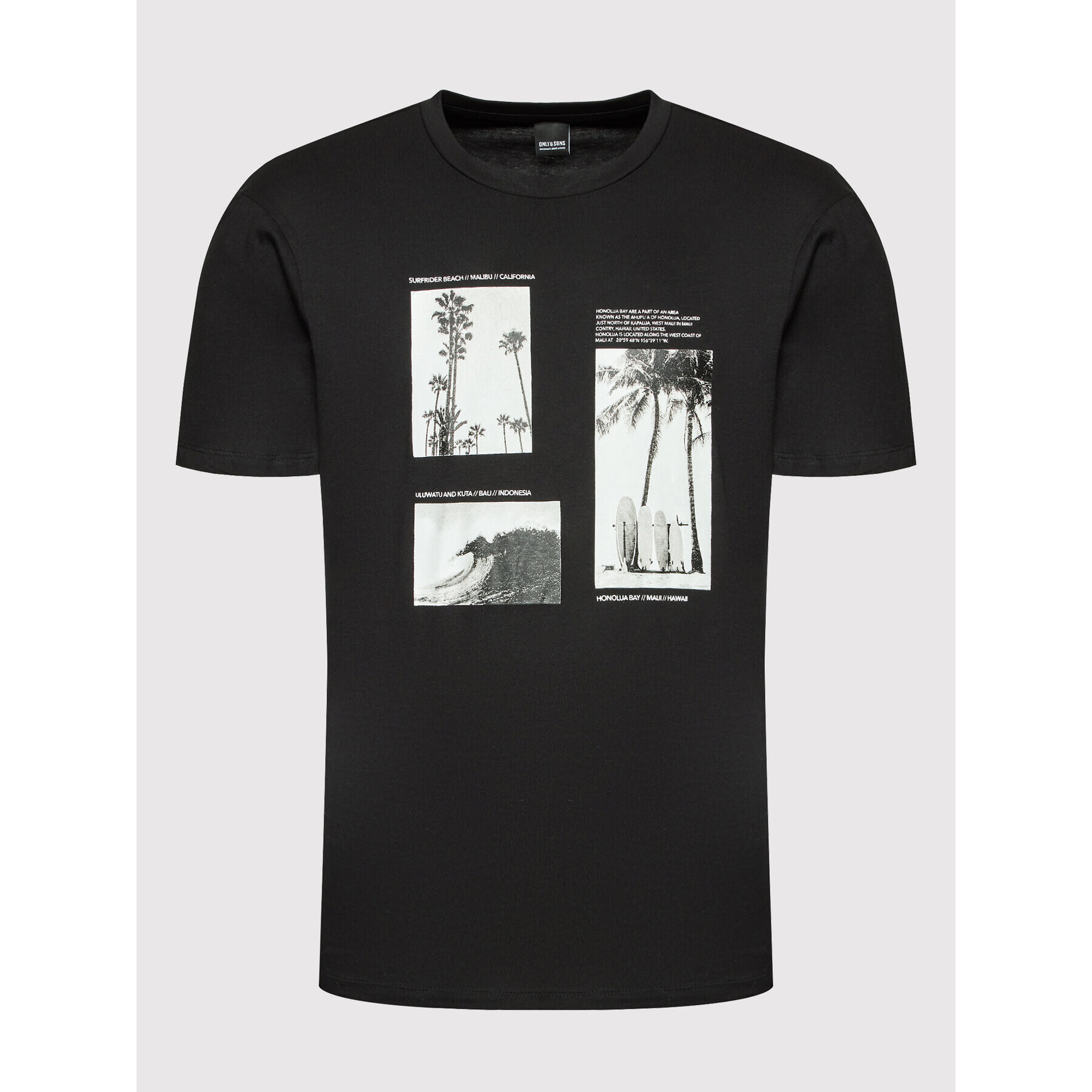 Only & Sons Тишърт Ivey 22022200 Черен Regular Fit - Pepit.bg