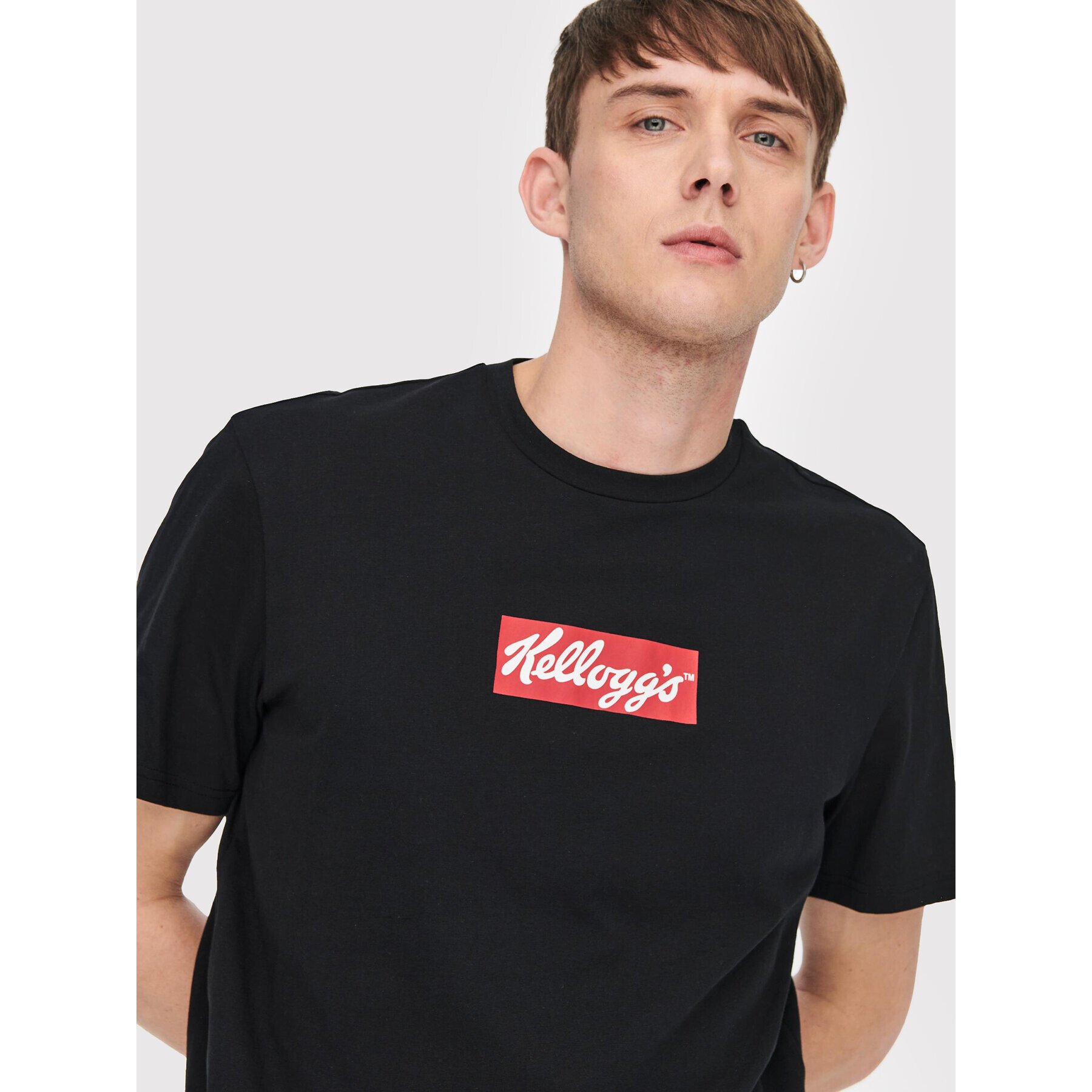 Only & Sons Тишърт Kelloggs 22022250 Черен Regular Fit - Pepit.bg