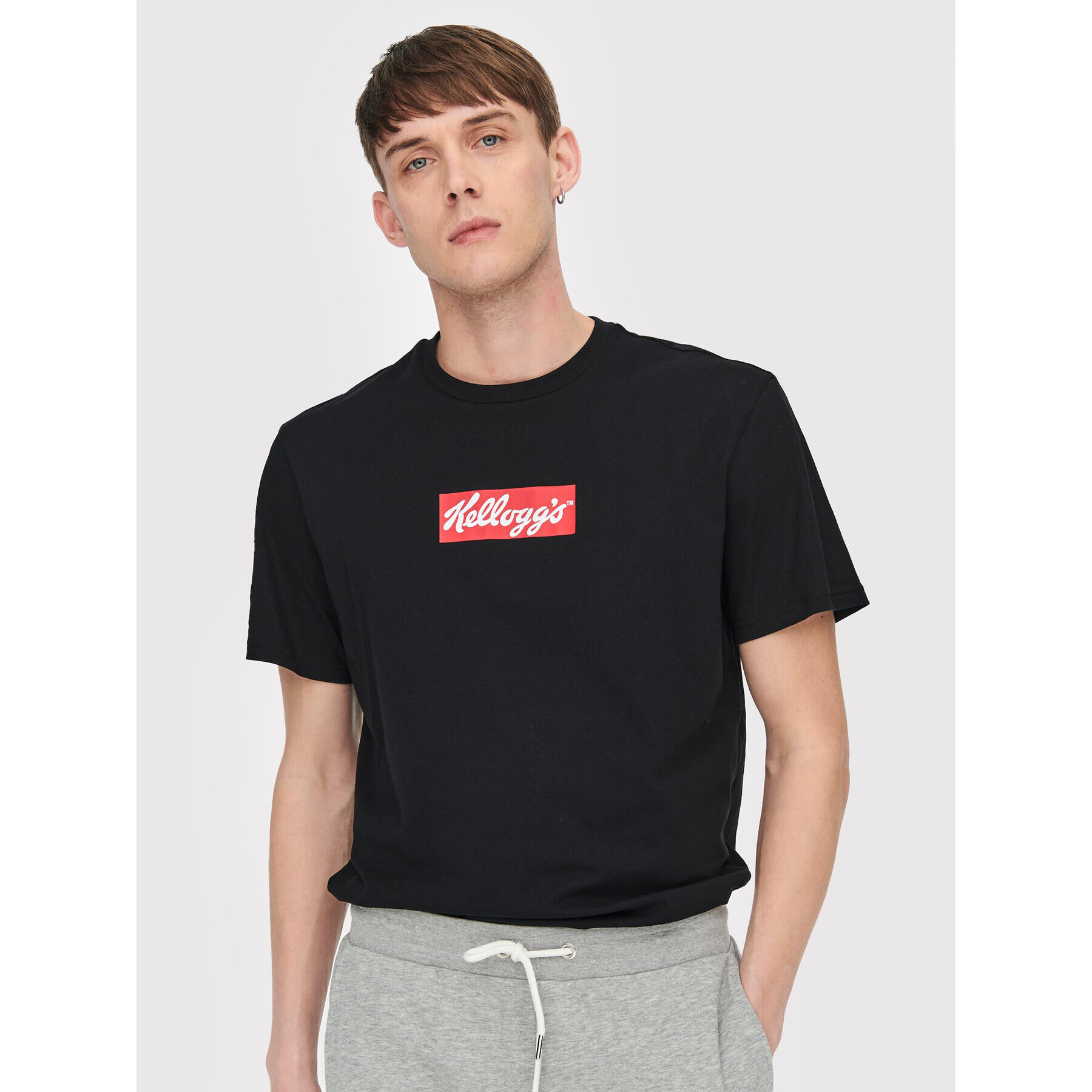 Only & Sons Тишърт Kelloggs 22022250 Черен Regular Fit - Pepit.bg