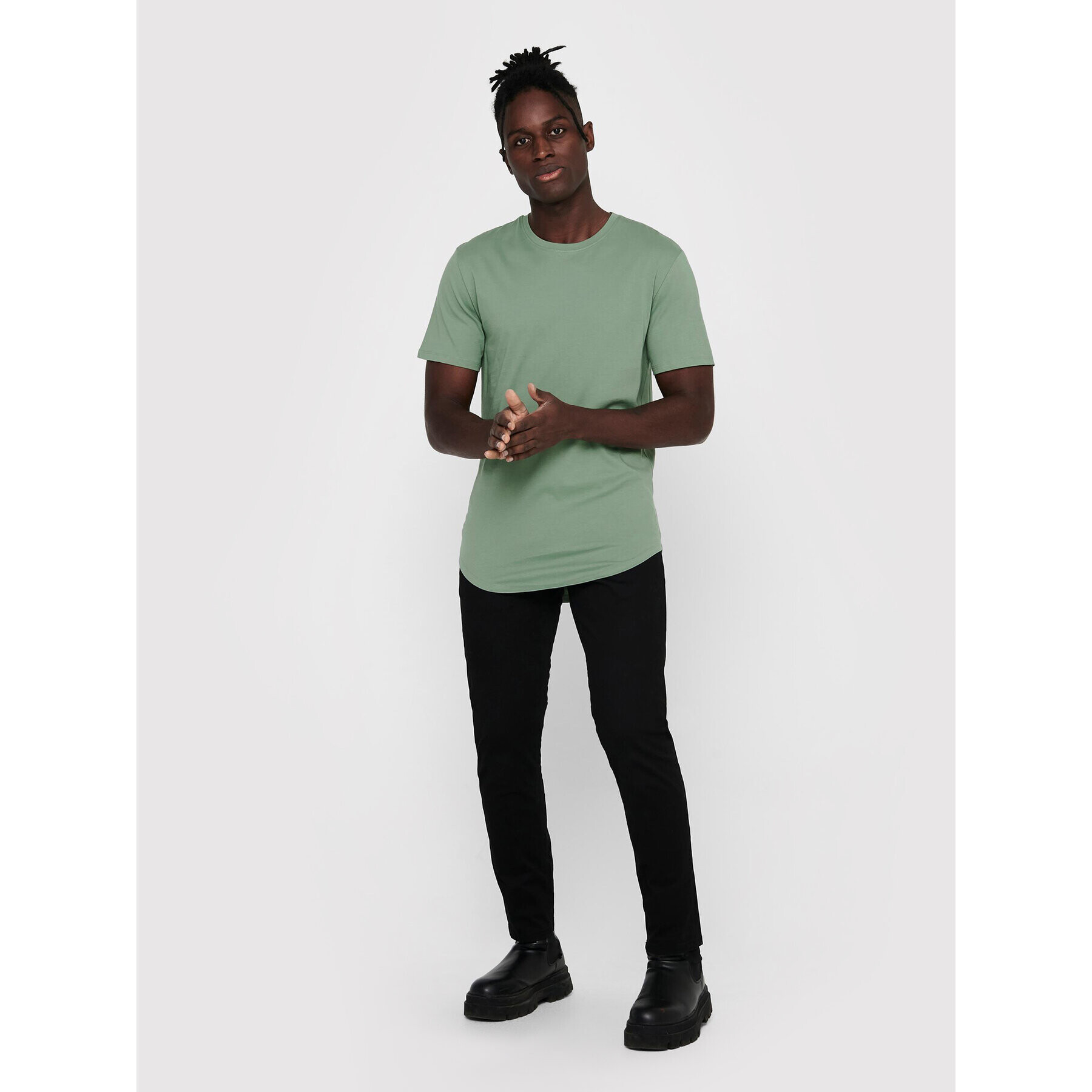 Only & Sons Тишърт Matt 22002973 Зелен Regular Fit - Pepit.bg
