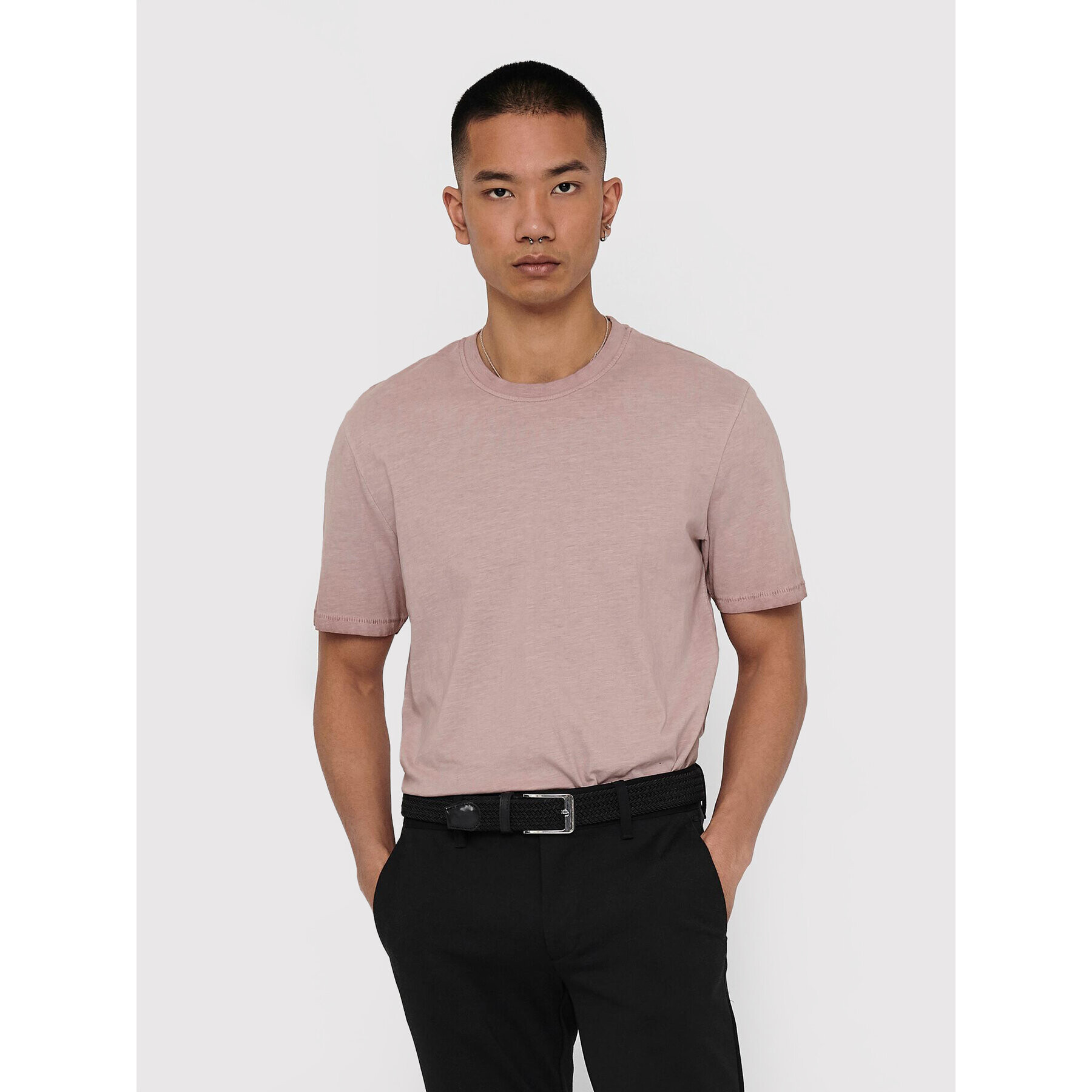 Only & Sons Тишърт Millenium 22018868 Розов Regular Fit - Pepit.bg