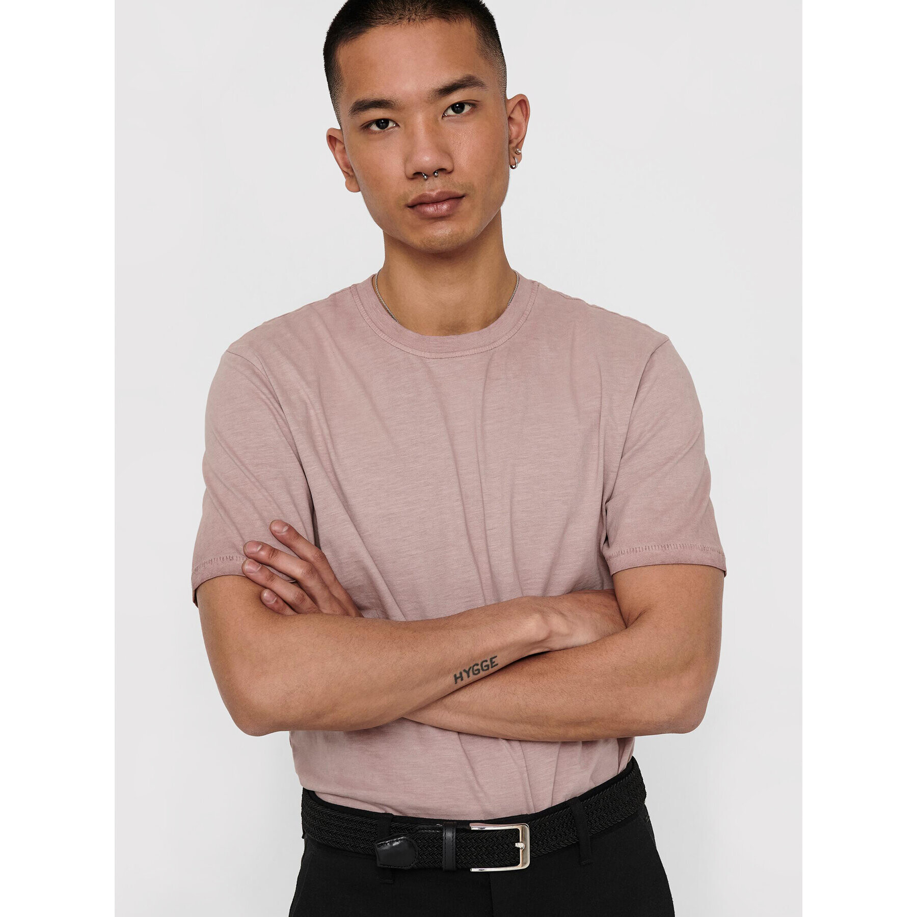 Only & Sons Тишърт Millenium 22018868 Розов Regular Fit - Pepit.bg