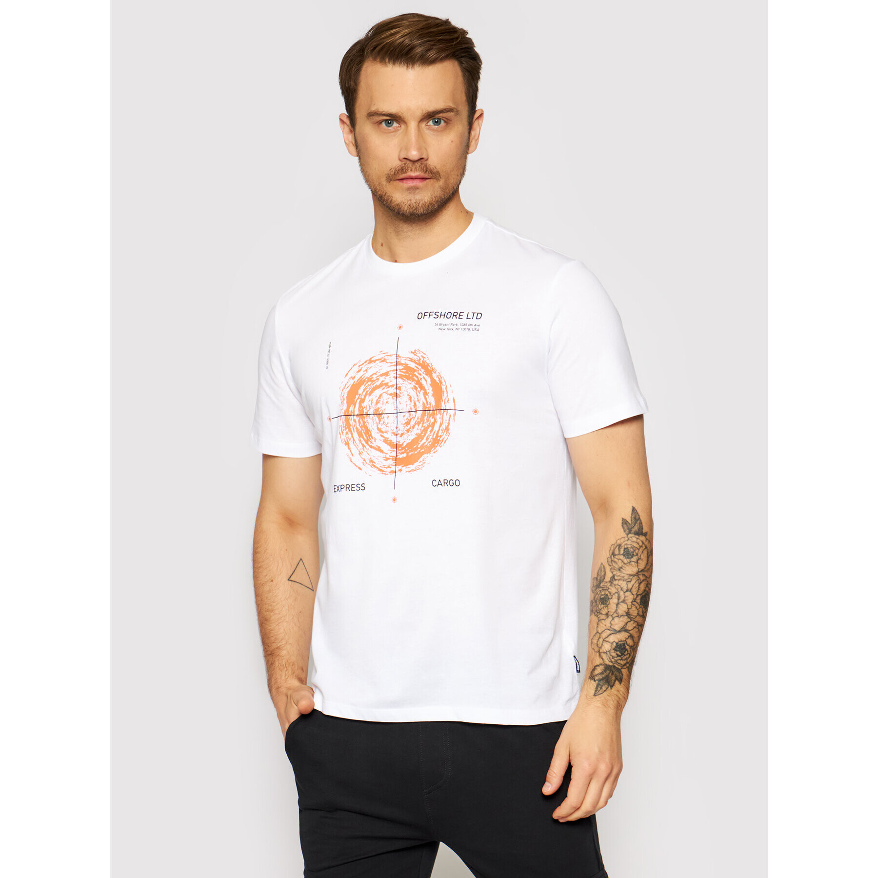 Only & Sons Тишърт Mogens 22019013 Бял Regular Fit - Pepit.bg