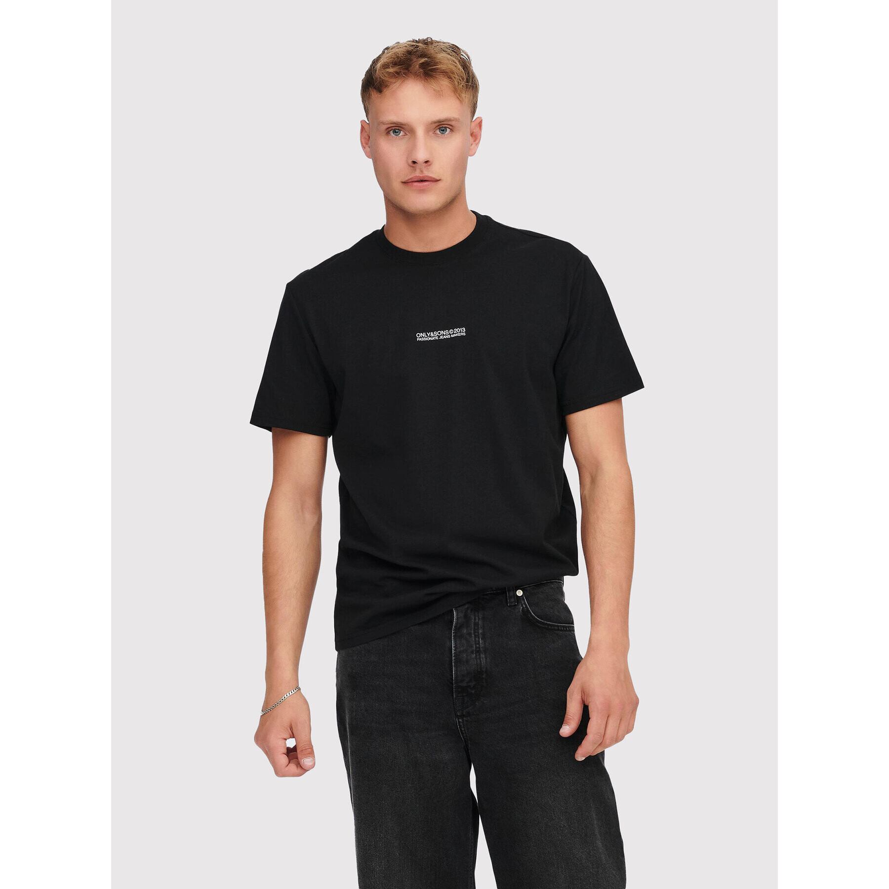 Only & Sons Тишърт Musk 22023843 Черен Regular Fit - Pepit.bg