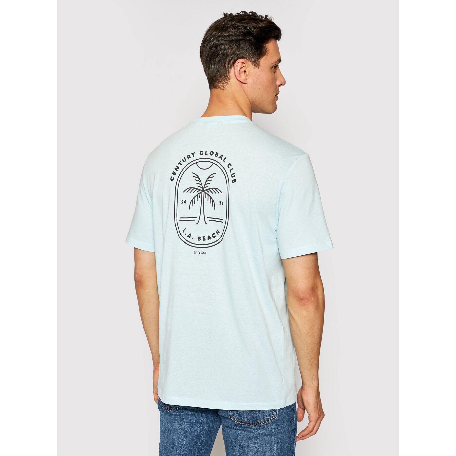 Only & Sons Тишърт Pine 22019744 Син Regular Fit - Pepit.bg