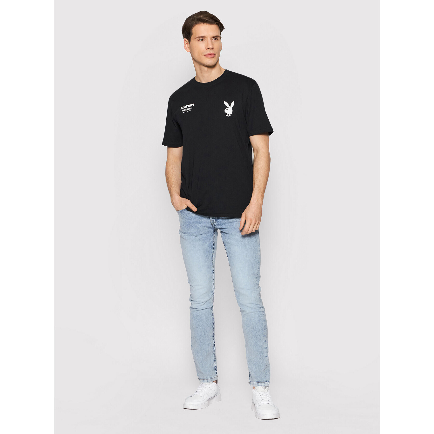 Only & Sons Тишърт Playboy 22023179 Черен Regular Fit - Pepit.bg