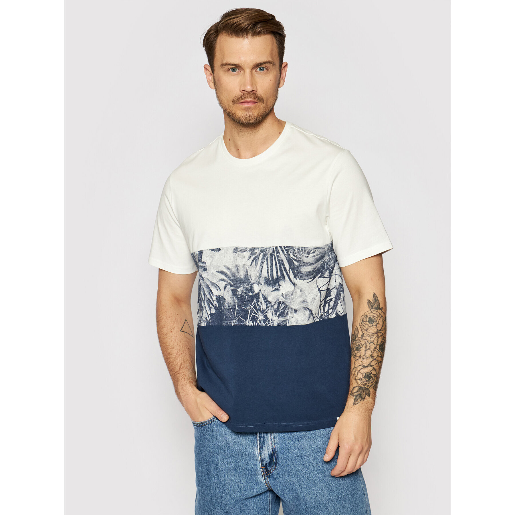 Only & Sons Тишърт Teddy 22020261 Бял Regular Fit - Pepit.bg