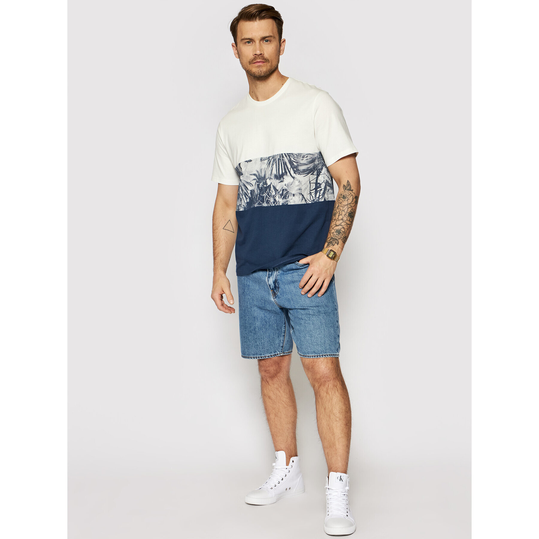 Only & Sons Тишърт Teddy 22020261 Бял Regular Fit - Pepit.bg